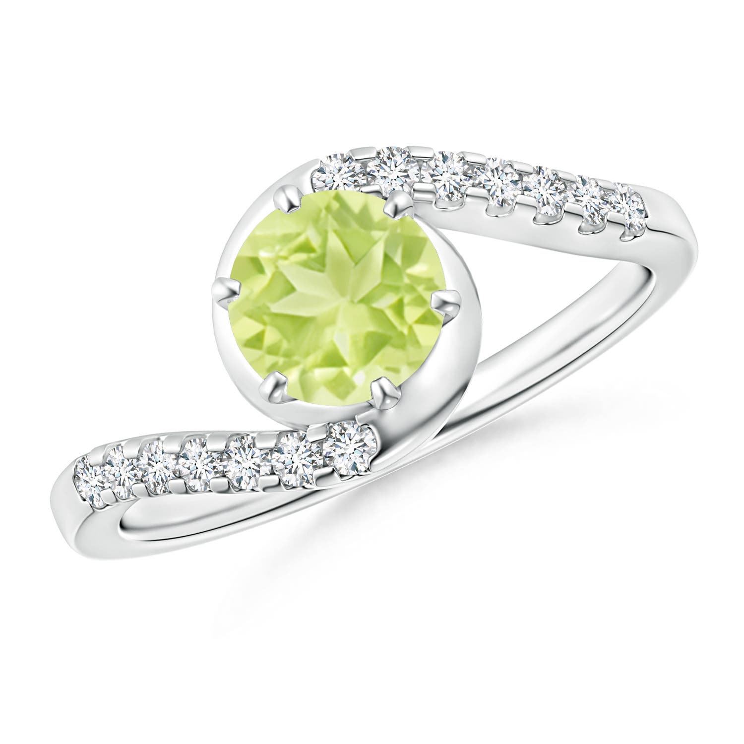 A - Peridot / 1.15 CT / 14 KT White Gold