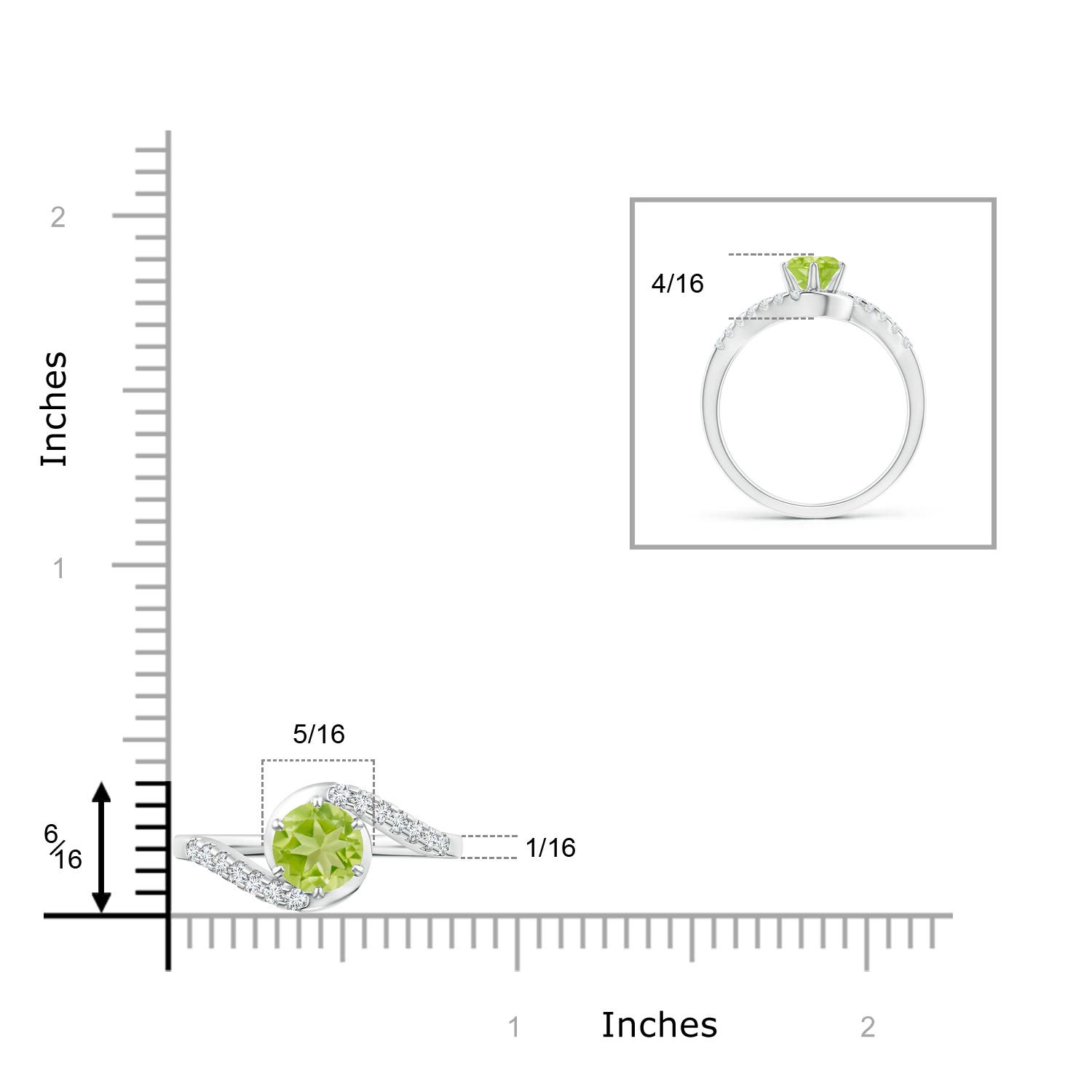 AA - Peridot / 1.15 CT / 14 KT White Gold