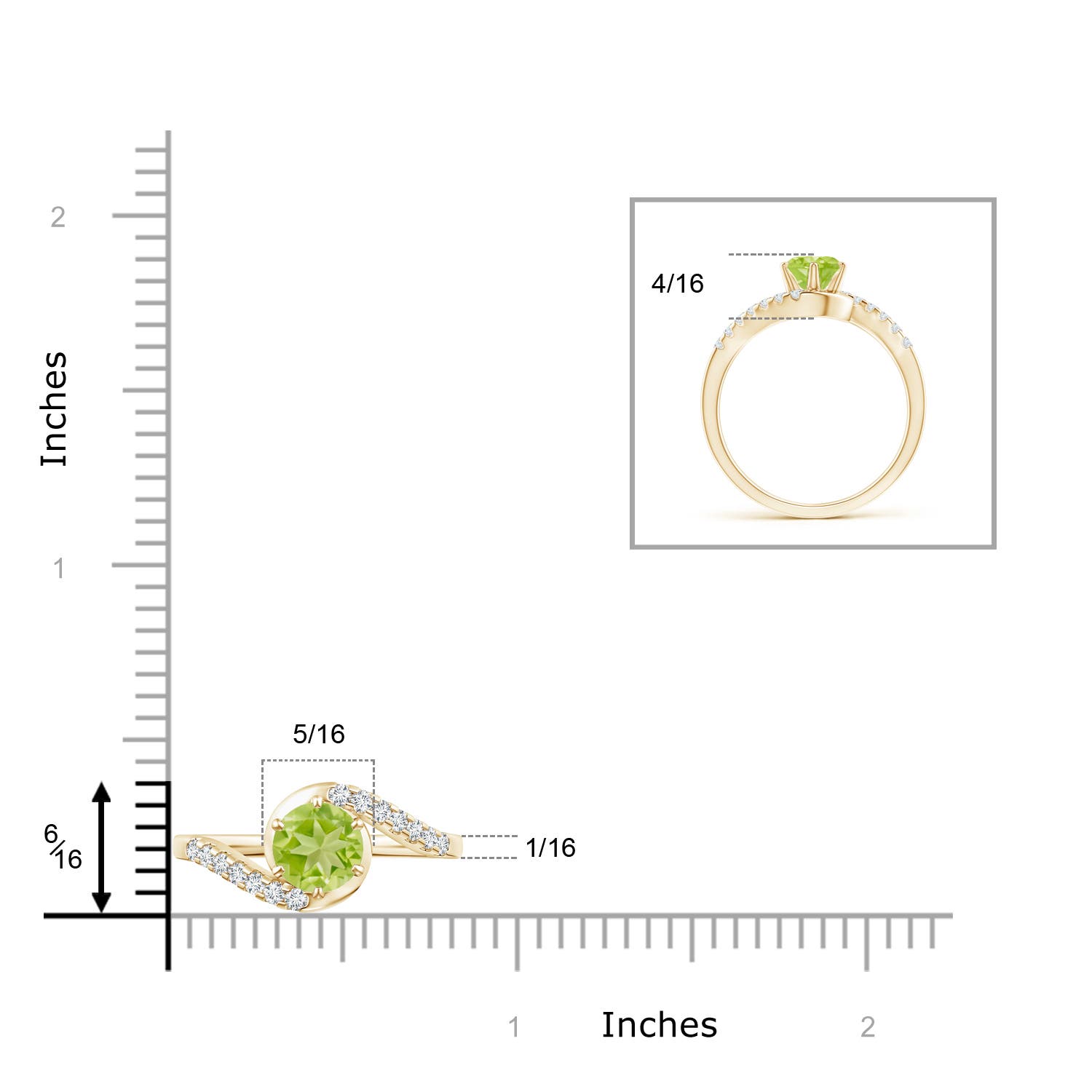 AA - Peridot / 1.15 CT / 14 KT Yellow Gold