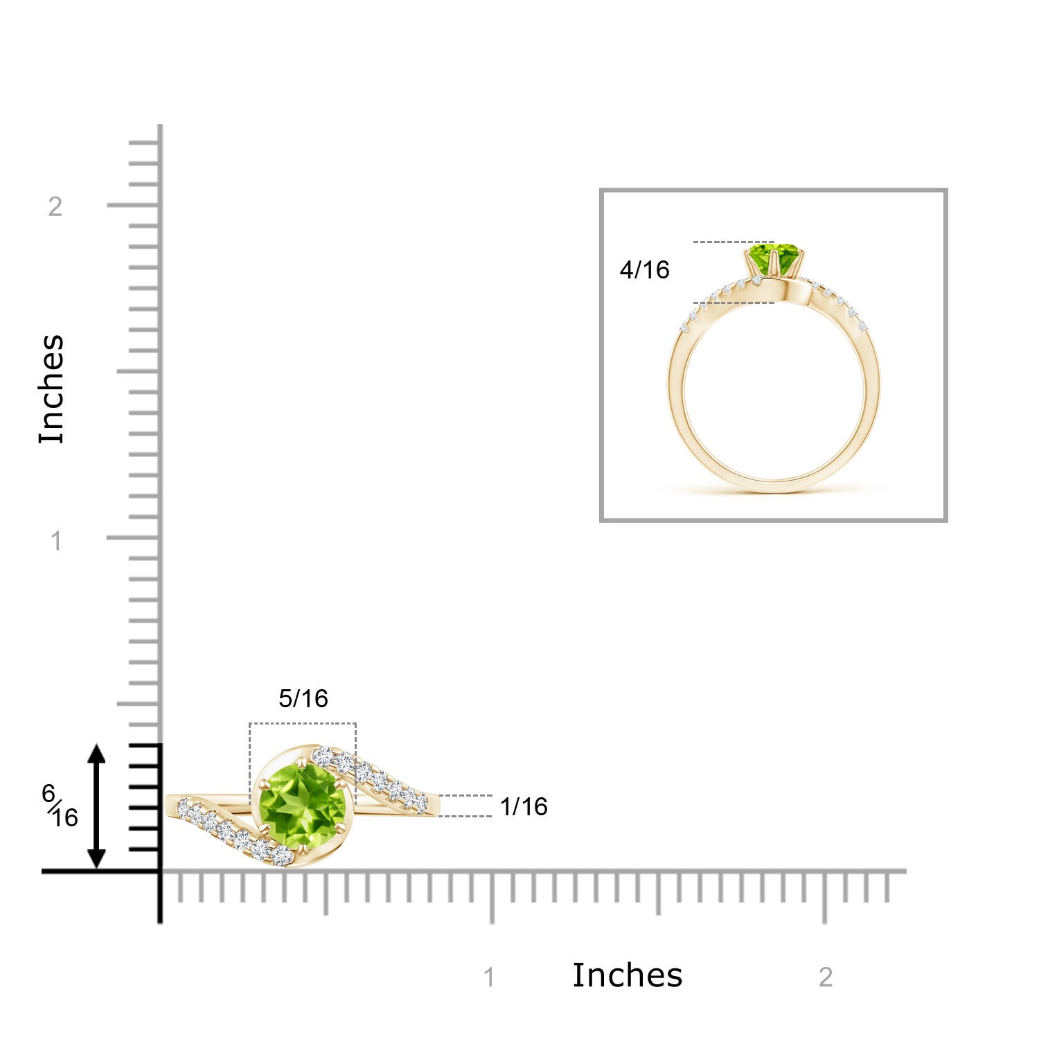 AAA - Peridot / 1.15 CT / 14 KT Yellow Gold