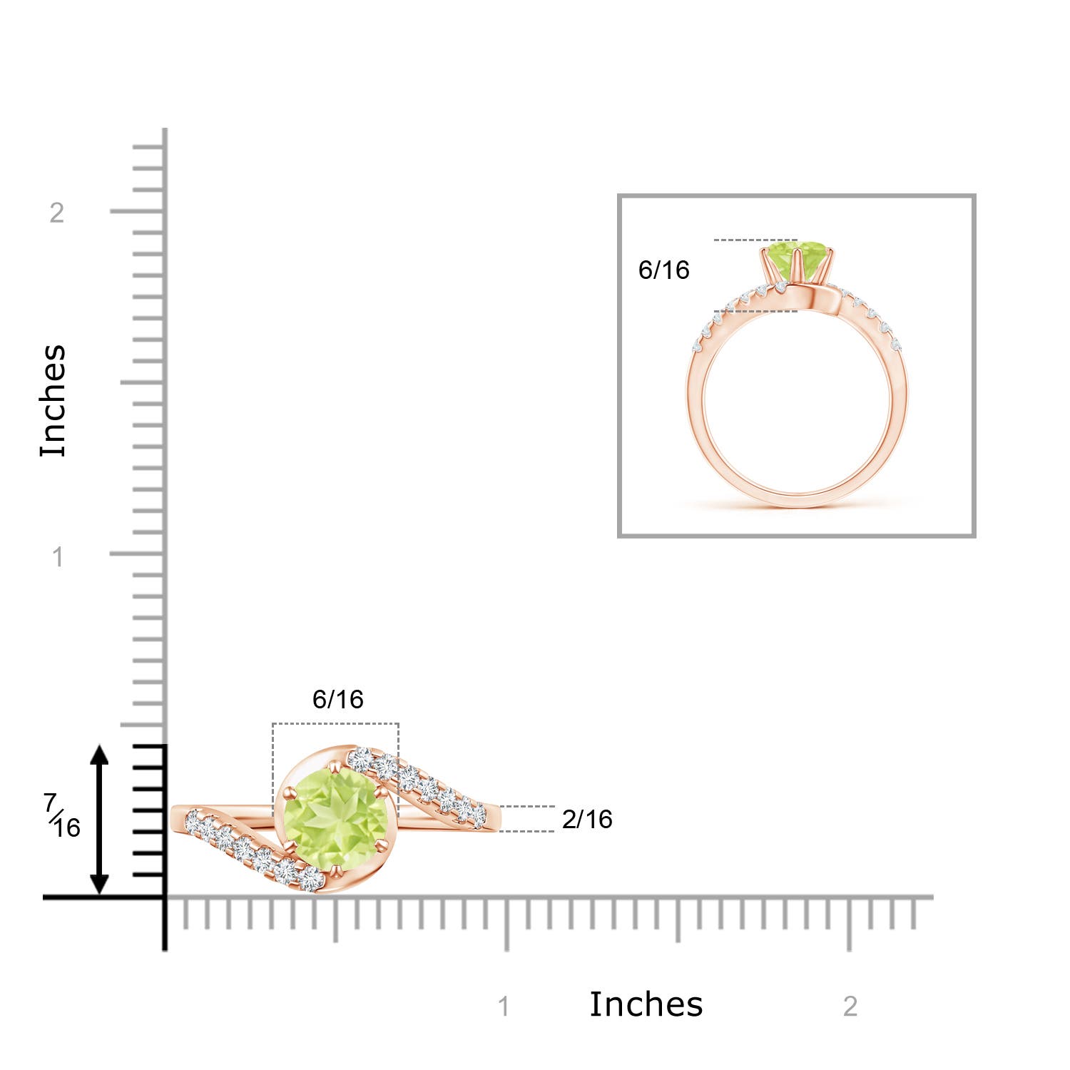 A - Peridot / 1.75 CT / 14 KT Rose Gold