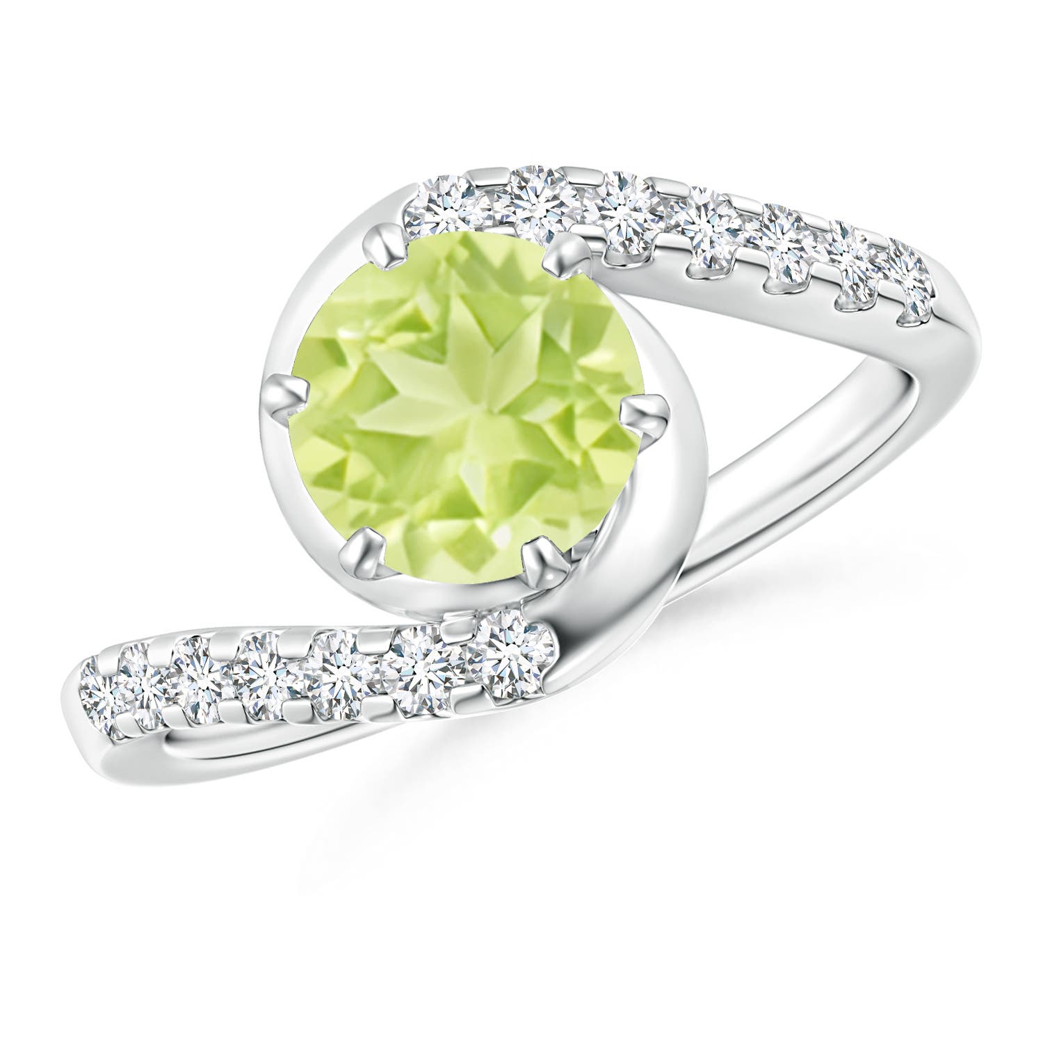 A - Peridot / 1.75 CT / 14 KT White Gold