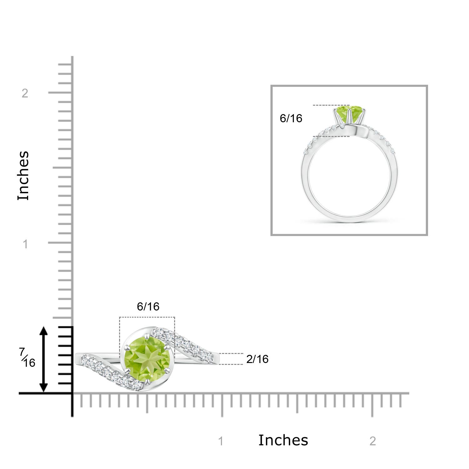 AA - Peridot / 1.75 CT / 14 KT White Gold