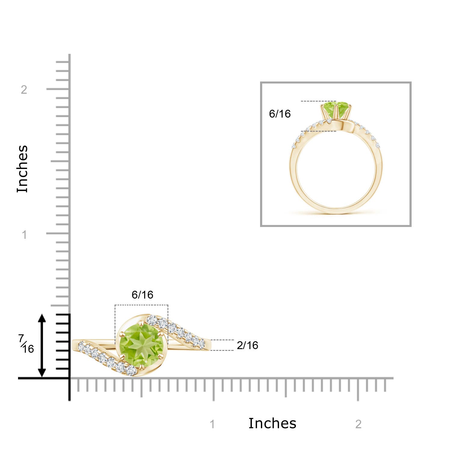 AA - Peridot / 1.75 CT / 14 KT Yellow Gold