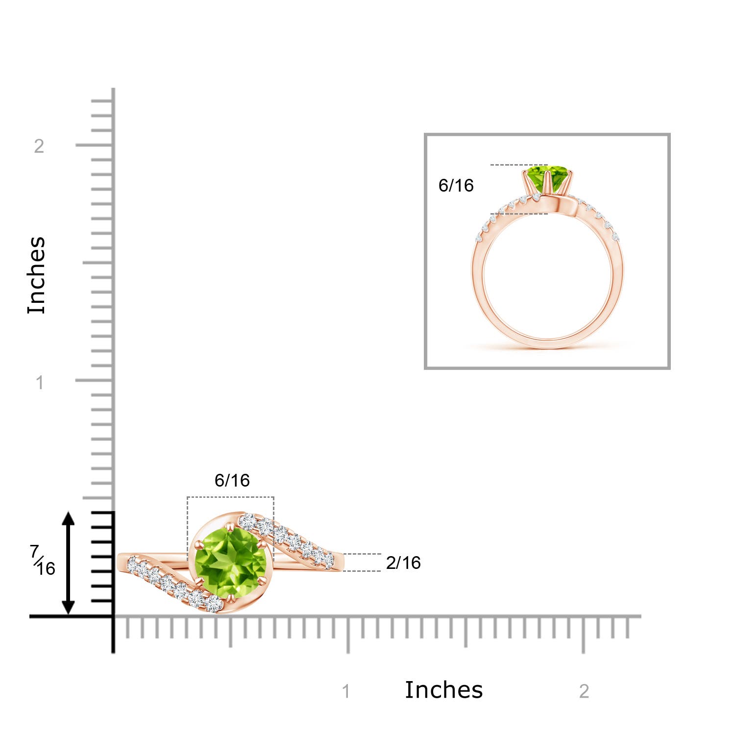 AAA - Peridot / 1.75 CT / 14 KT Rose Gold