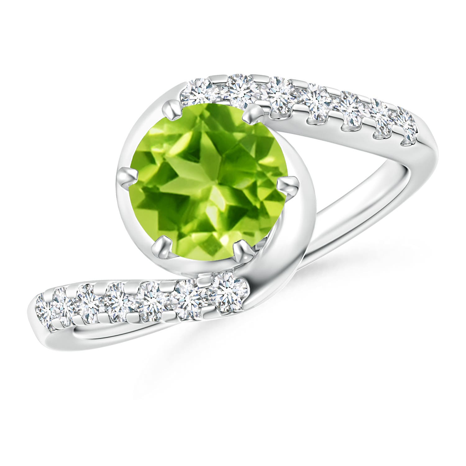 AAA - Peridot / 1.75 CT / 14 KT White Gold