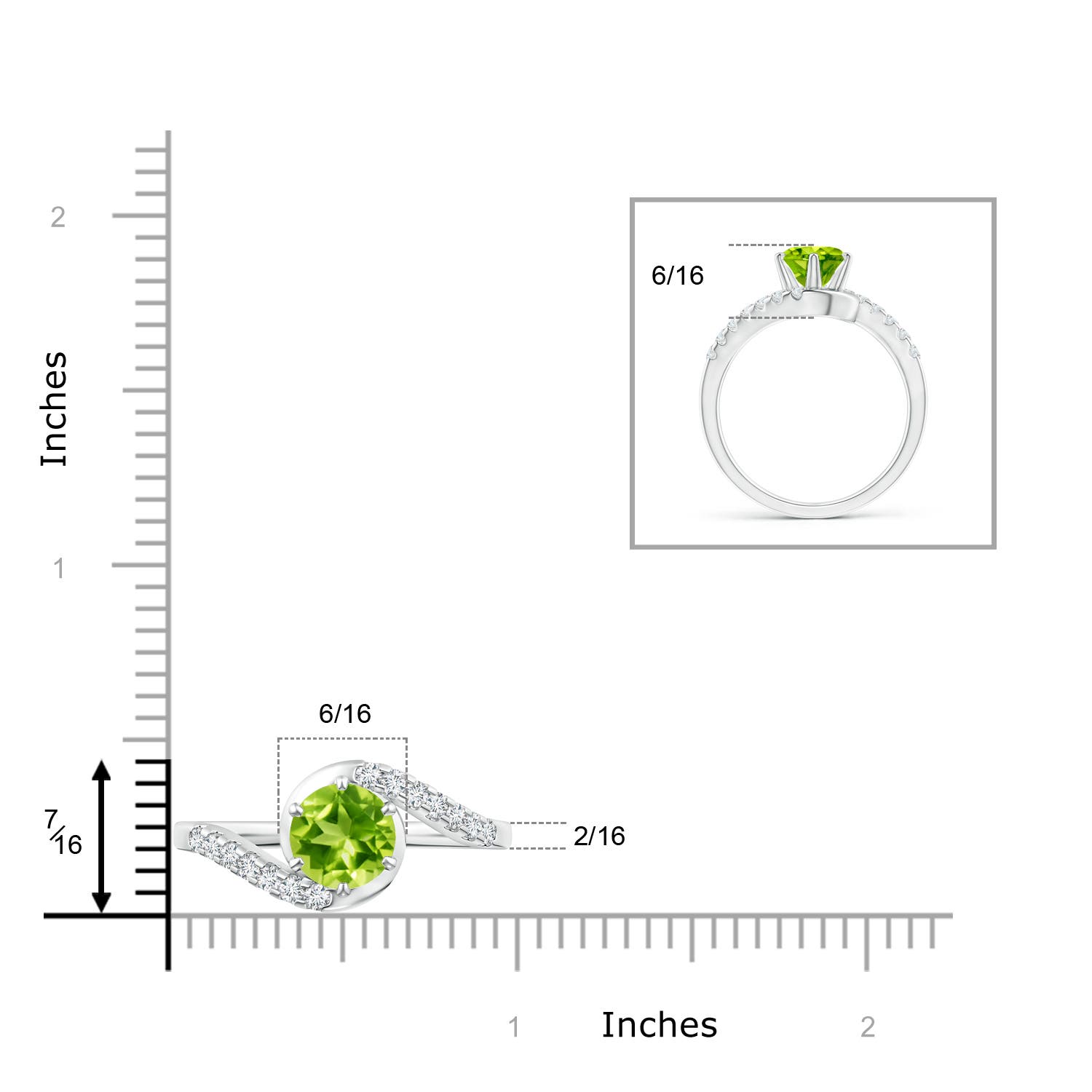 AAA - Peridot / 1.75 CT / 14 KT White Gold