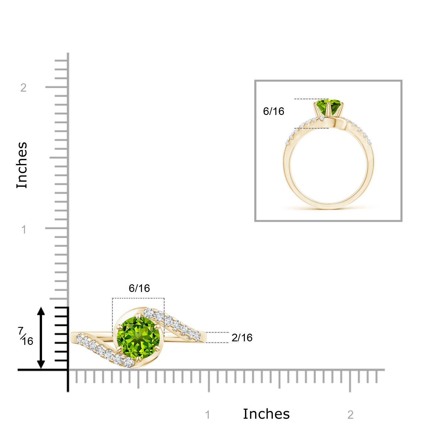 AAAA - Peridot / 1.75 CT / 14 KT Yellow Gold