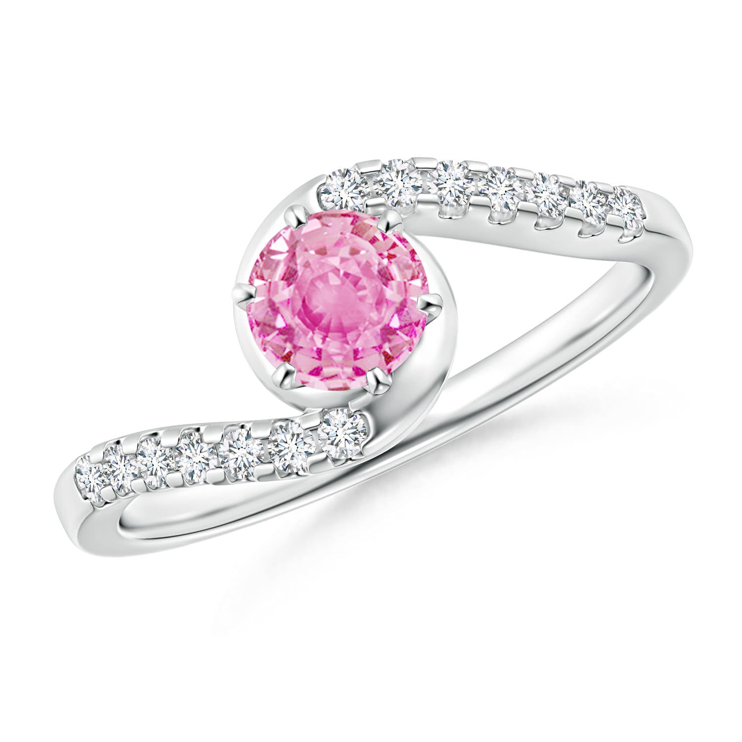 A - Pink Sapphire / 0.77 CT / 14 KT White Gold