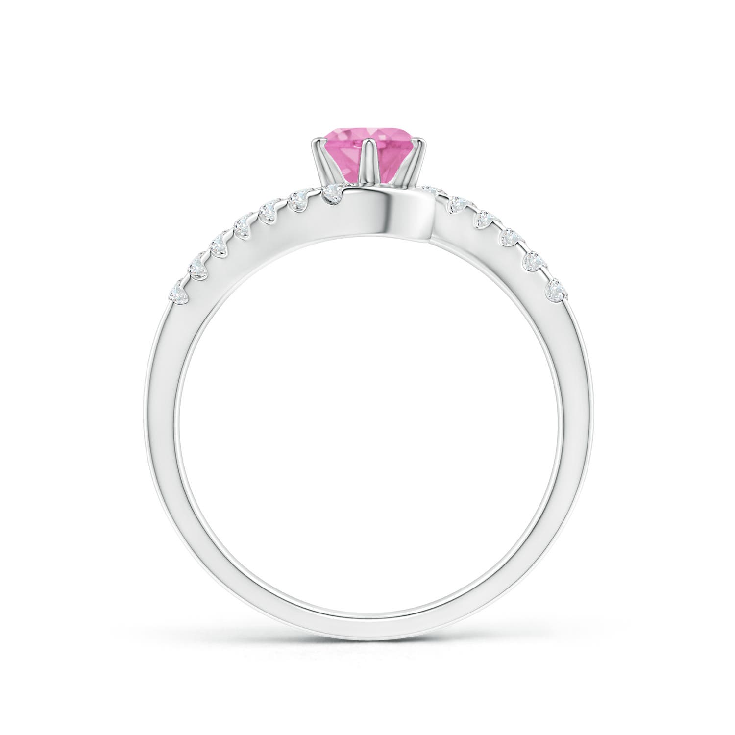 A - Pink Sapphire / 0.77 CT / 14 KT White Gold