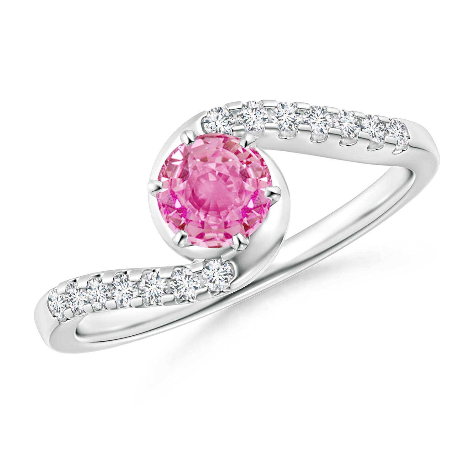 AA - Pink Sapphire / 0.77 CT / 14 KT White Gold