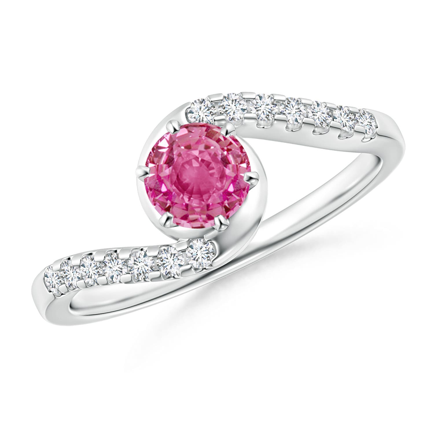 AAA - Pink Sapphire / 0.77 CT / 14 KT White Gold