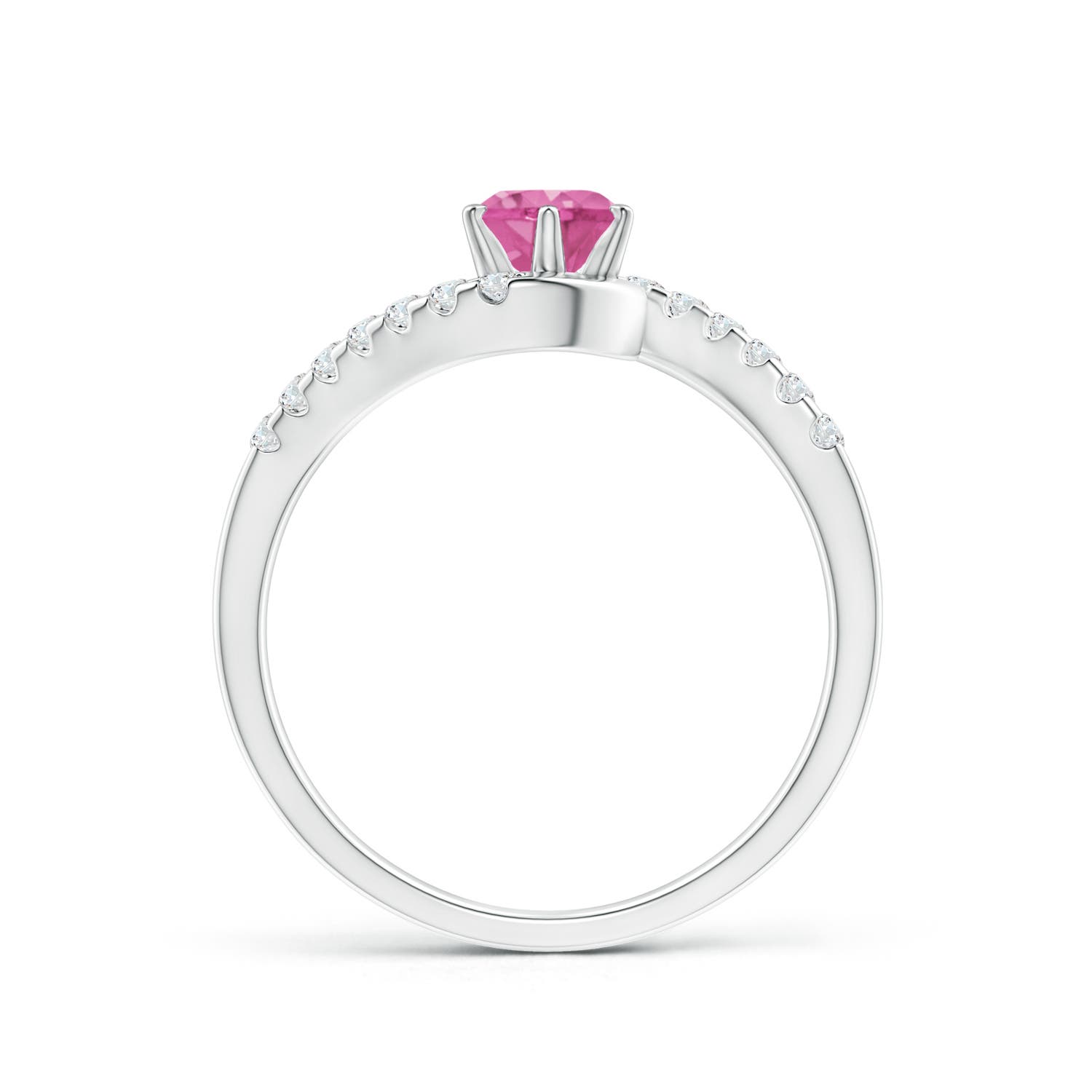 AAA - Pink Sapphire / 0.77 CT / 14 KT White Gold