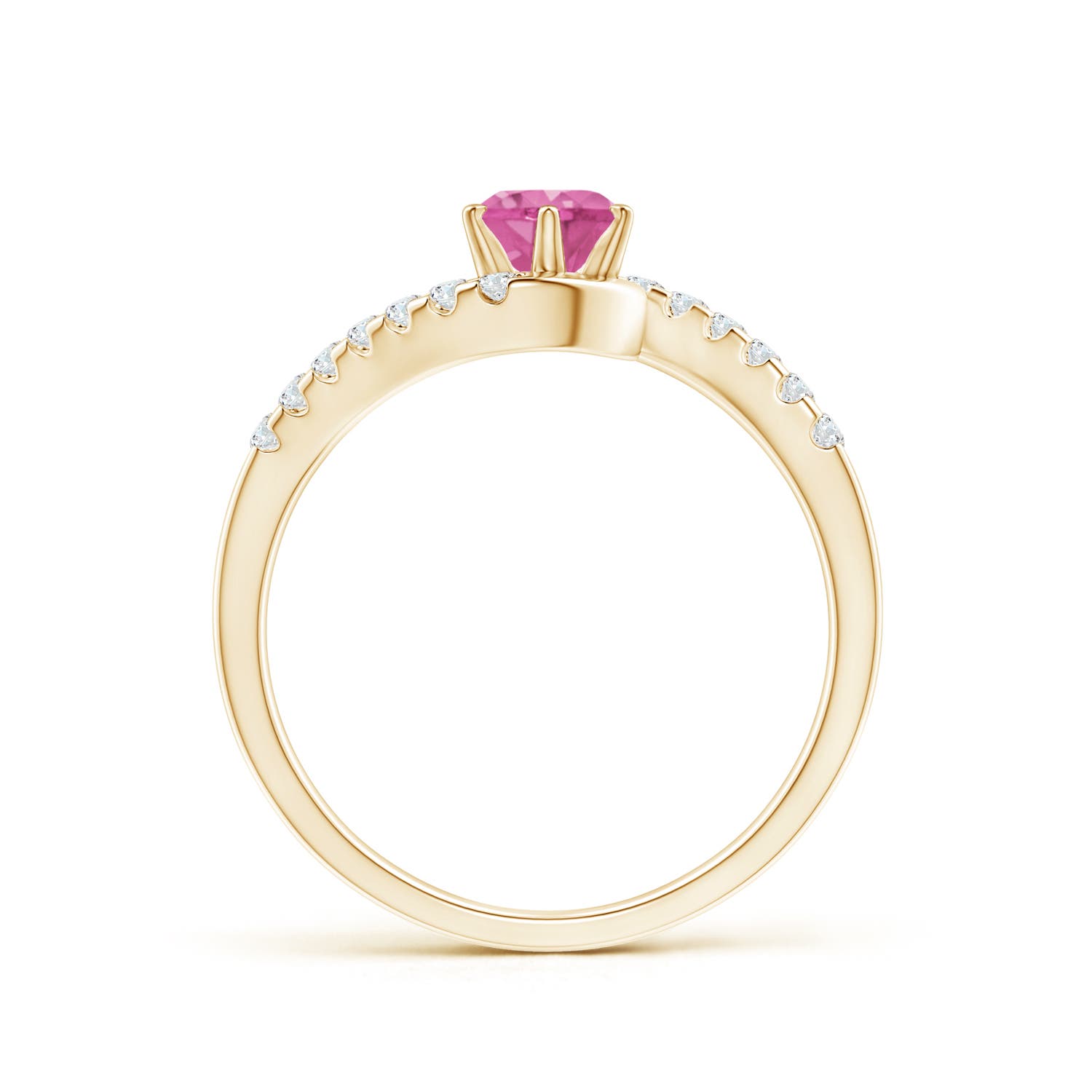 AAA - Pink Sapphire / 0.77 CT / 14 KT Yellow Gold