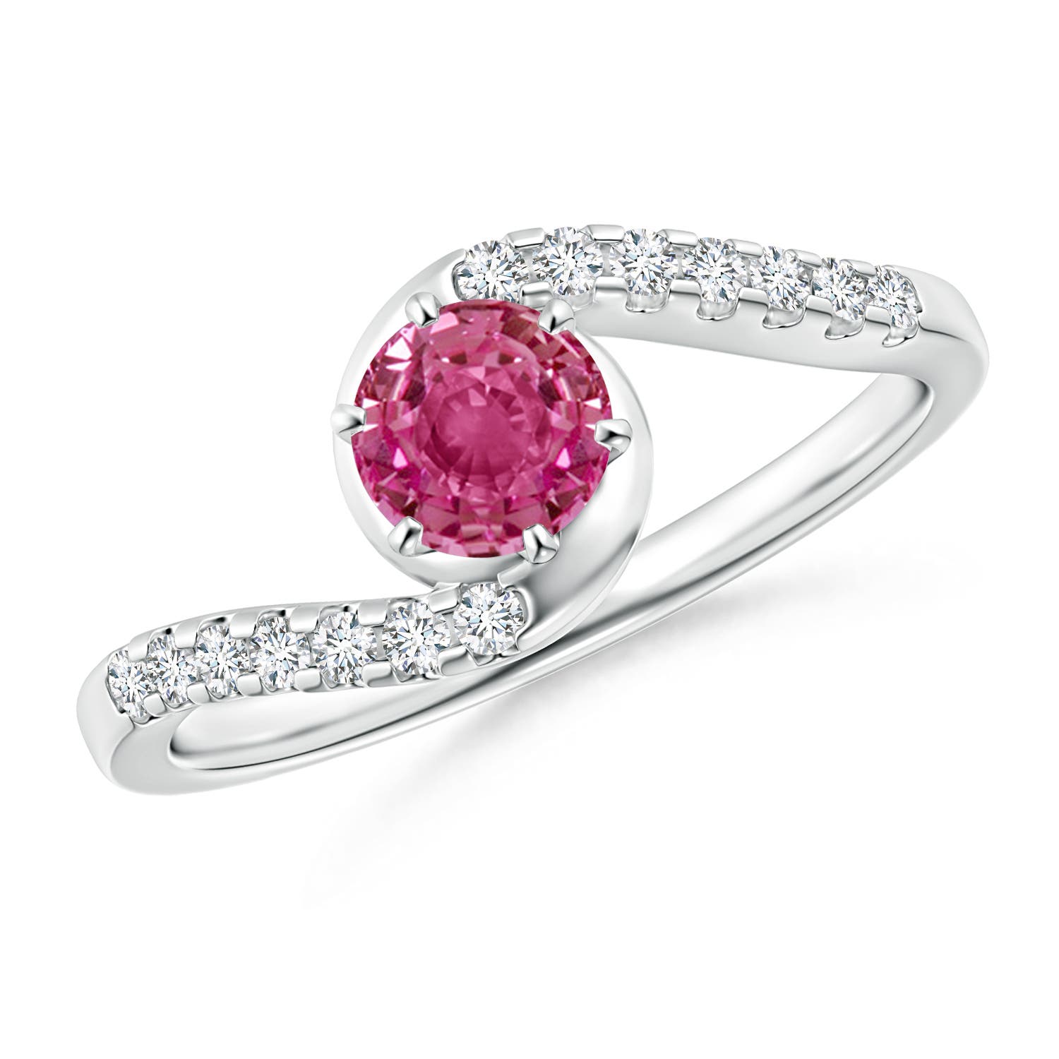 AAAA - Pink Sapphire / 0.77 CT / 14 KT White Gold