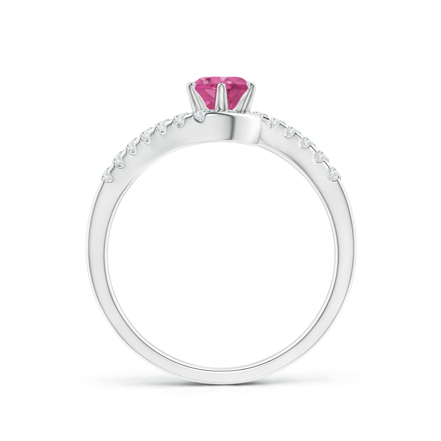 AAAA - Pink Sapphire / 0.77 CT / 14 KT White Gold