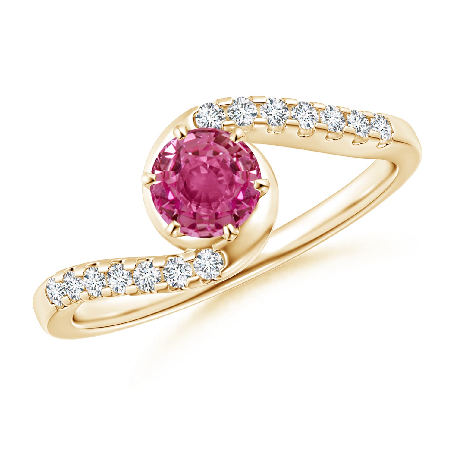 AAAA - Pink Sapphire / 0.77 CT / 14 KT Yellow Gold