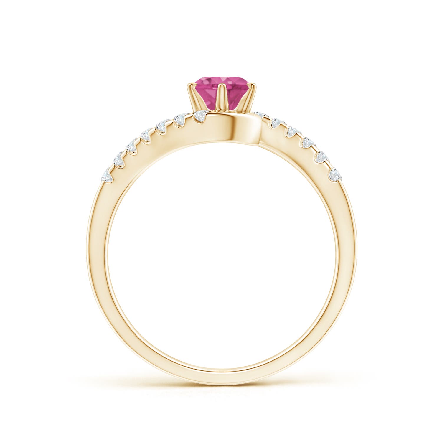 AAAA - Pink Sapphire / 0.77 CT / 14 KT Yellow Gold