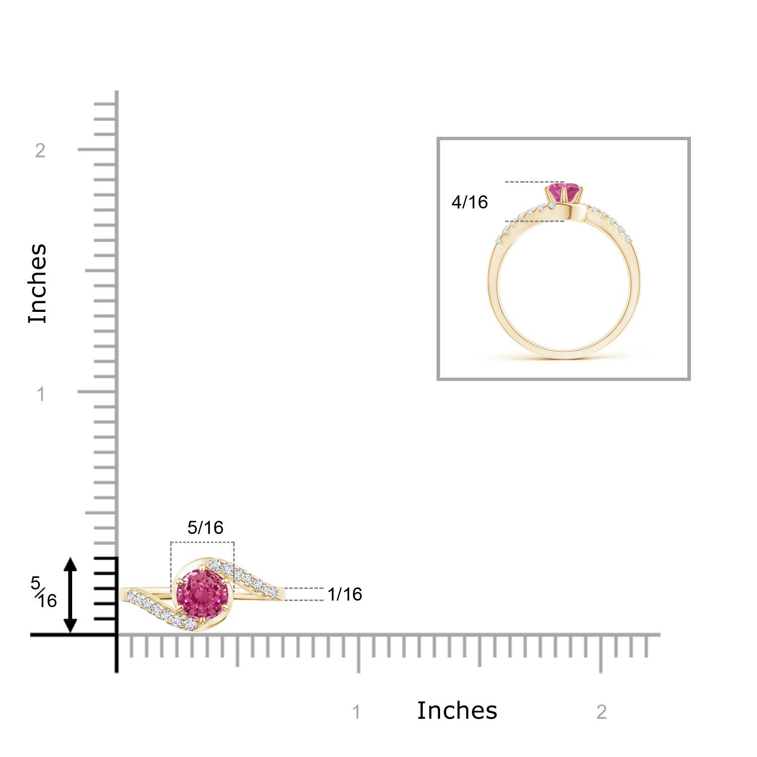 AAAA - Pink Sapphire / 0.77 CT / 14 KT Yellow Gold