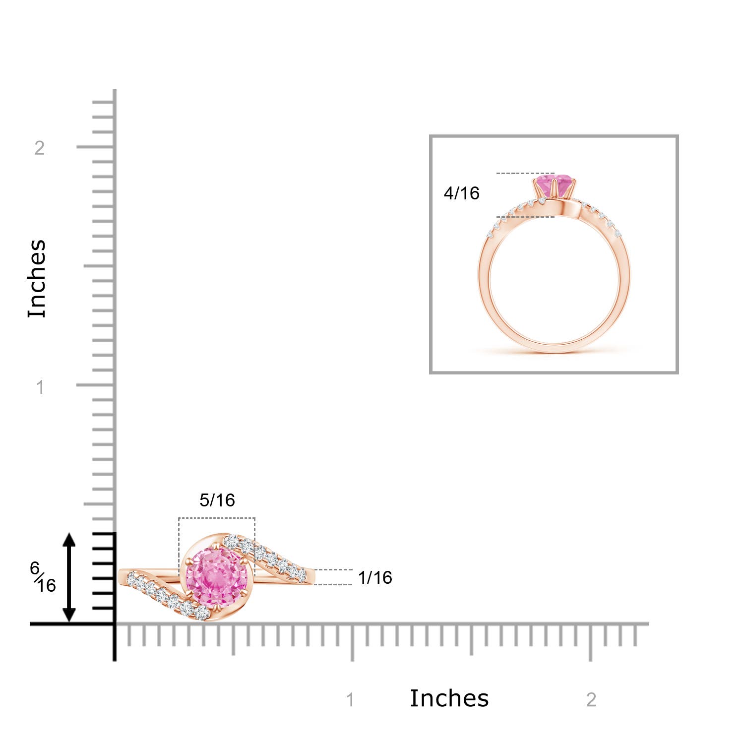 A - Pink Sapphire / 1.2 CT / 14 KT Rose Gold