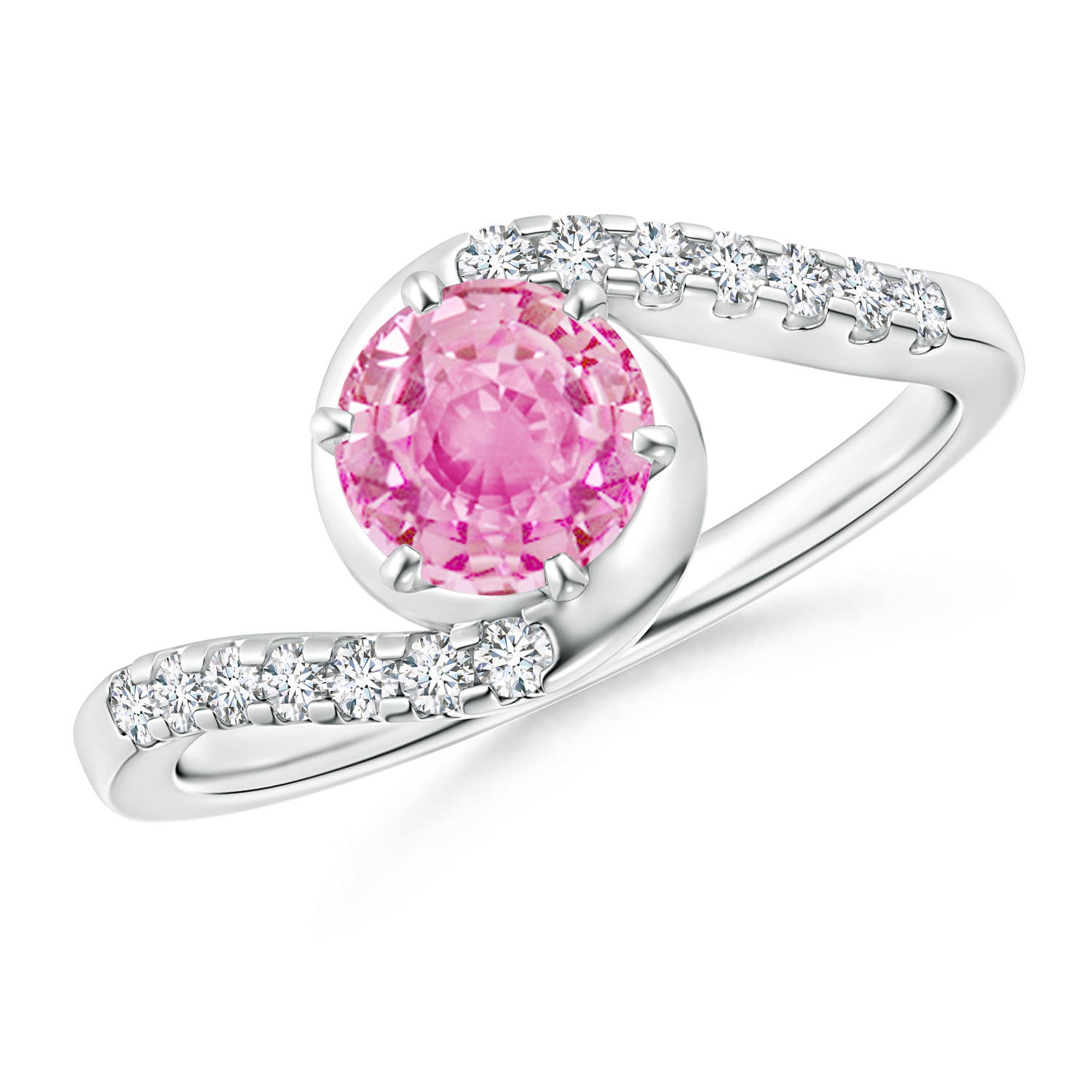 A - Pink Sapphire / 1.2 CT / 14 KT White Gold