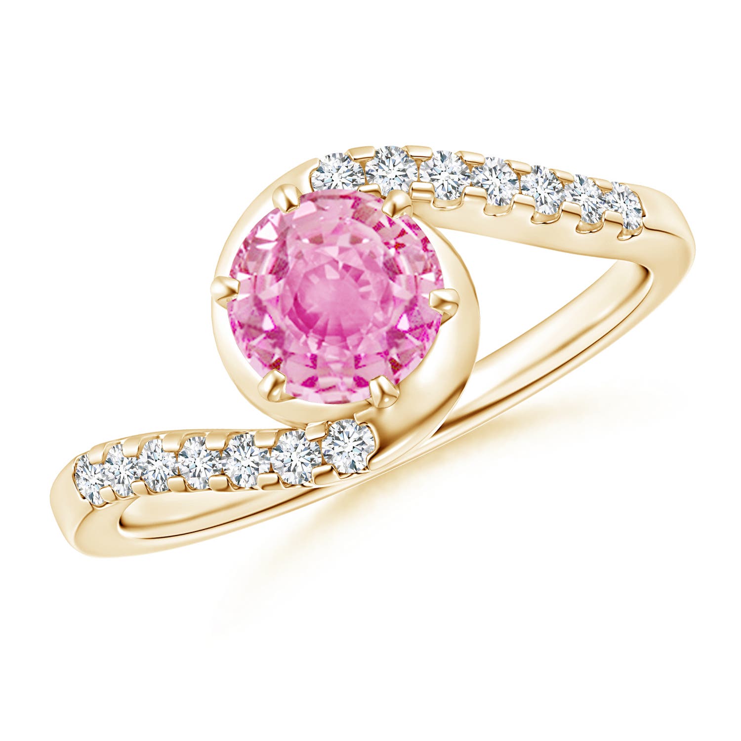 A - Pink Sapphire / 1.2 CT / 14 KT Yellow Gold