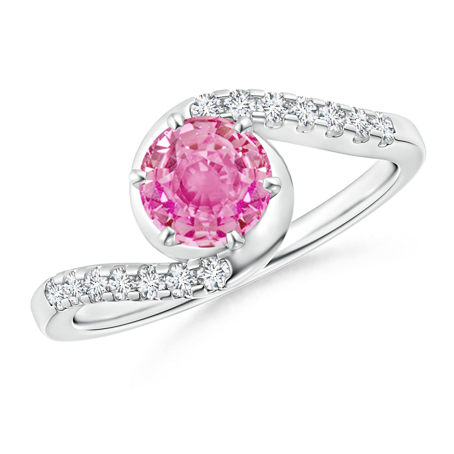 AA - Pink Sapphire / 1.2 CT / 14 KT White Gold