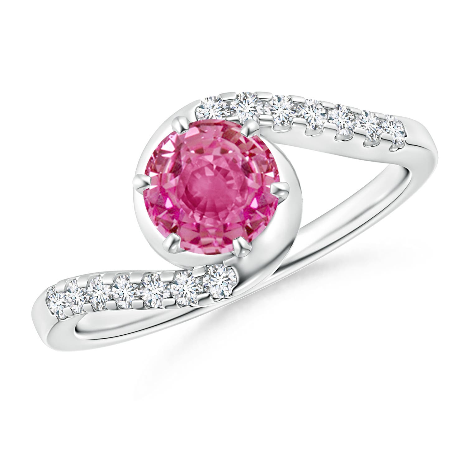 AAA - Pink Sapphire / 1.2 CT / 14 KT White Gold