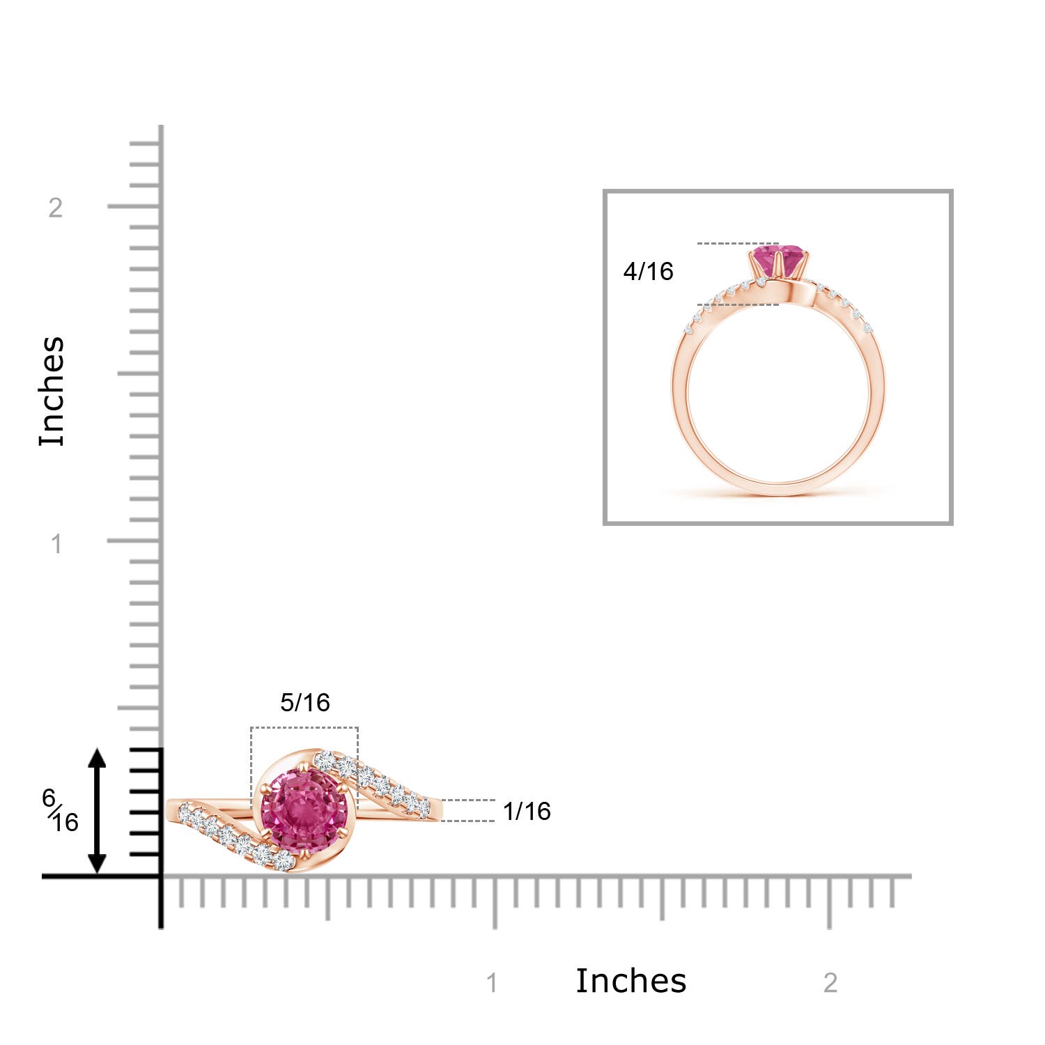 AAAA - Pink Sapphire / 1.2 CT / 14 KT Rose Gold