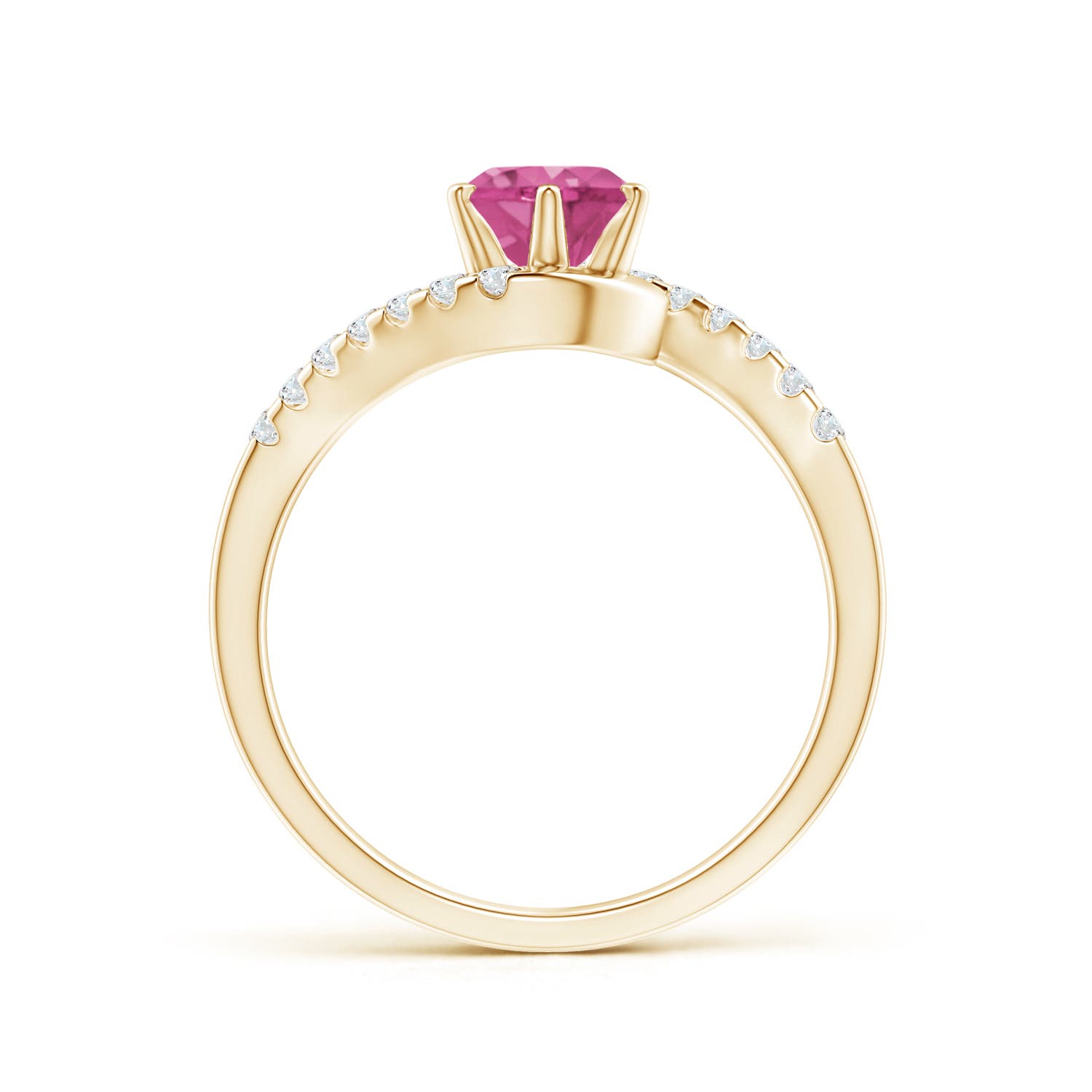 AAAA - Pink Sapphire / 1.2 CT / 14 KT Yellow Gold