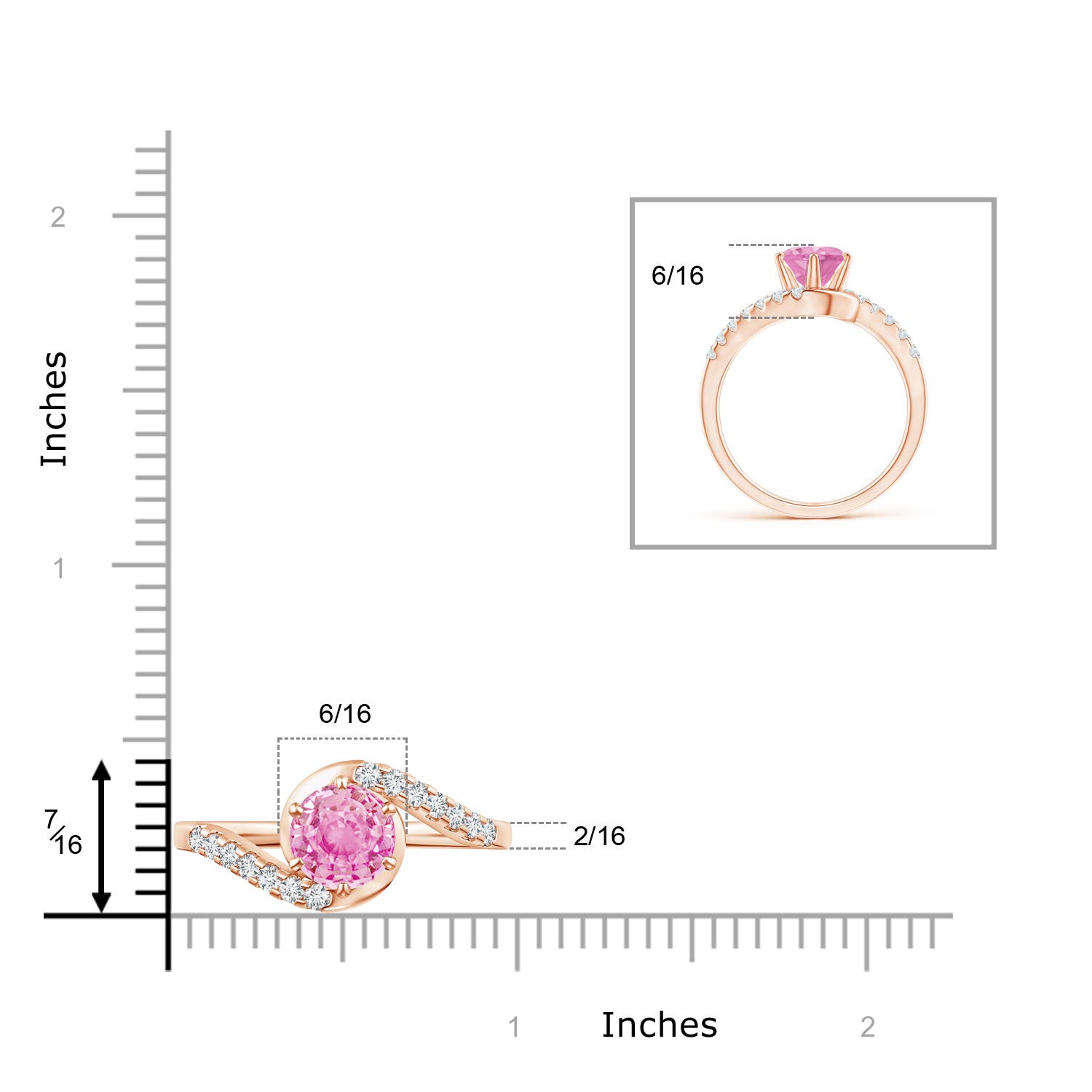 A - Pink Sapphire / 1.95 CT / 14 KT Rose Gold