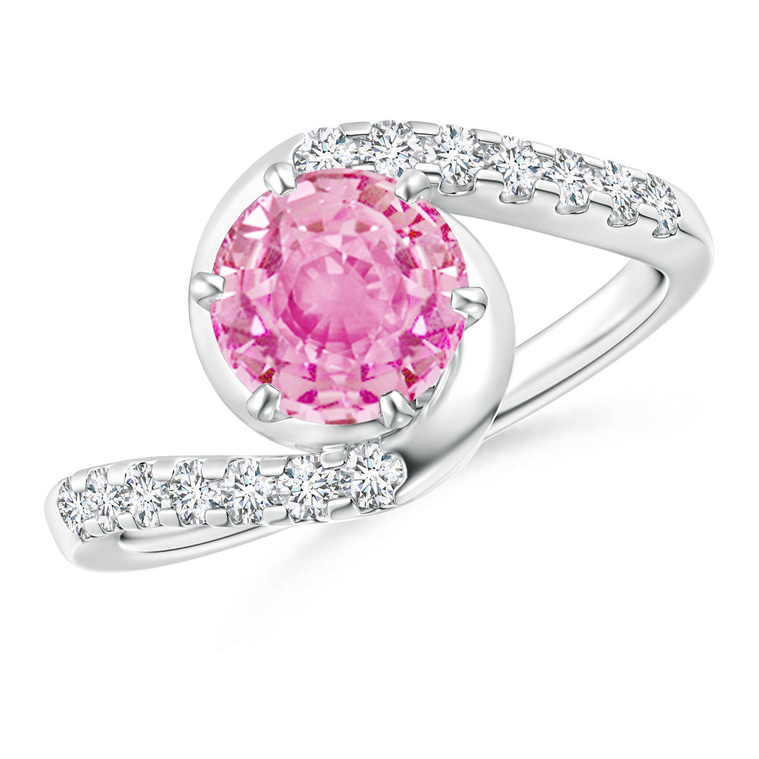 A - Pink Sapphire / 1.95 CT / 14 KT White Gold