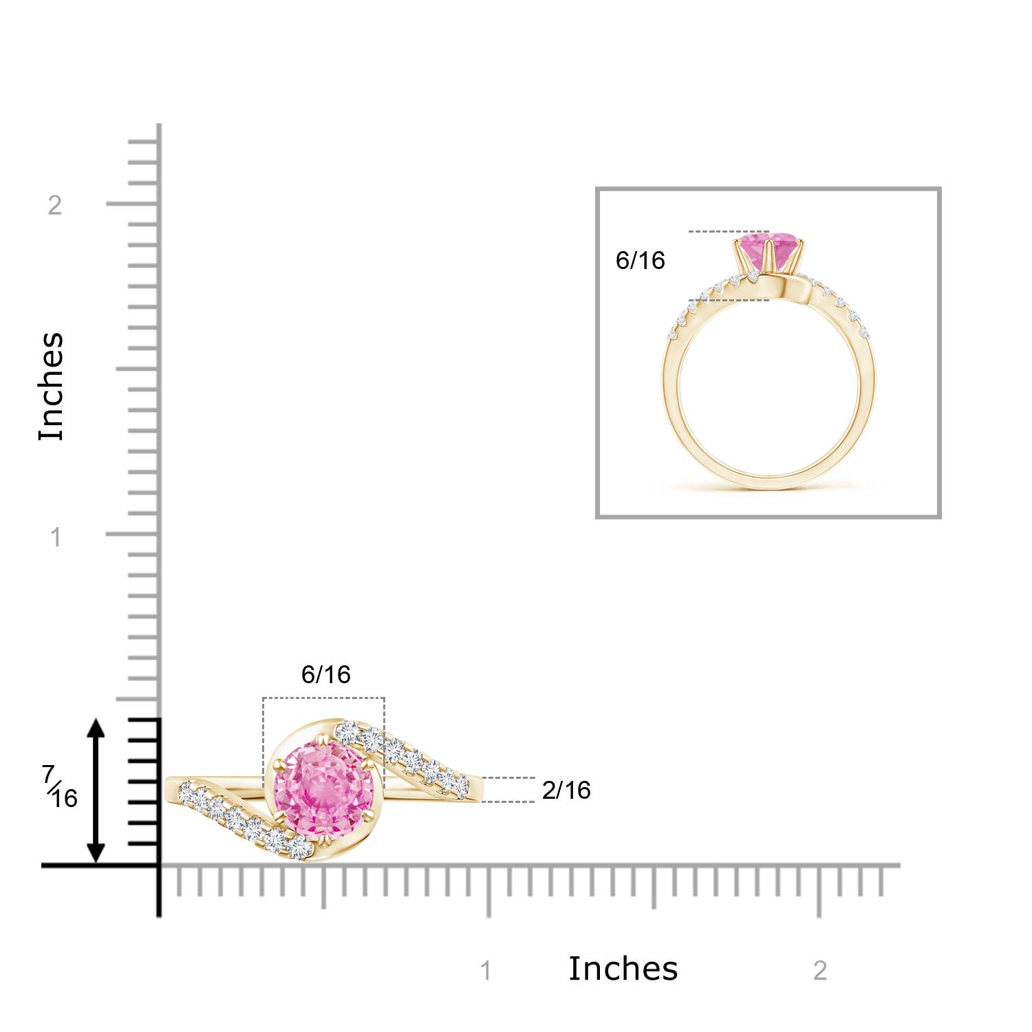 A - Pink Sapphire / 1.95 CT / 14 KT Yellow Gold