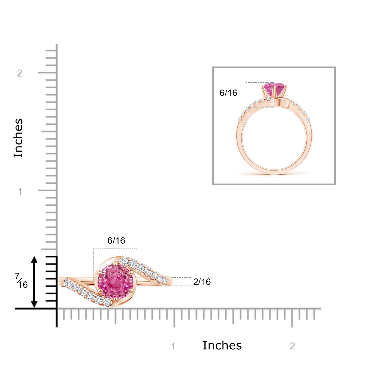 AAA - Pink Sapphire / 1.95 CT / 14 KT Rose Gold