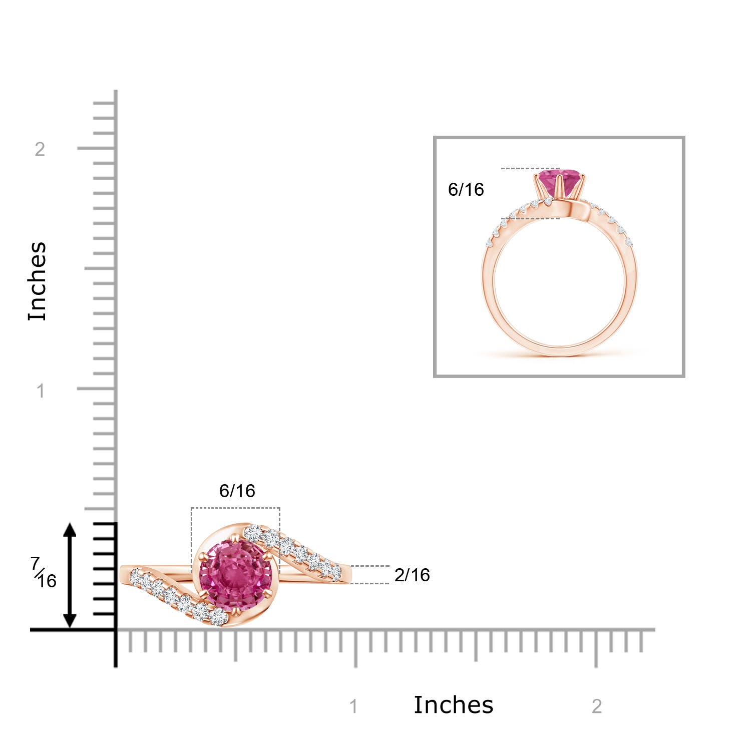 AAAA - Pink Sapphire / 1.95 CT / 14 KT Rose Gold