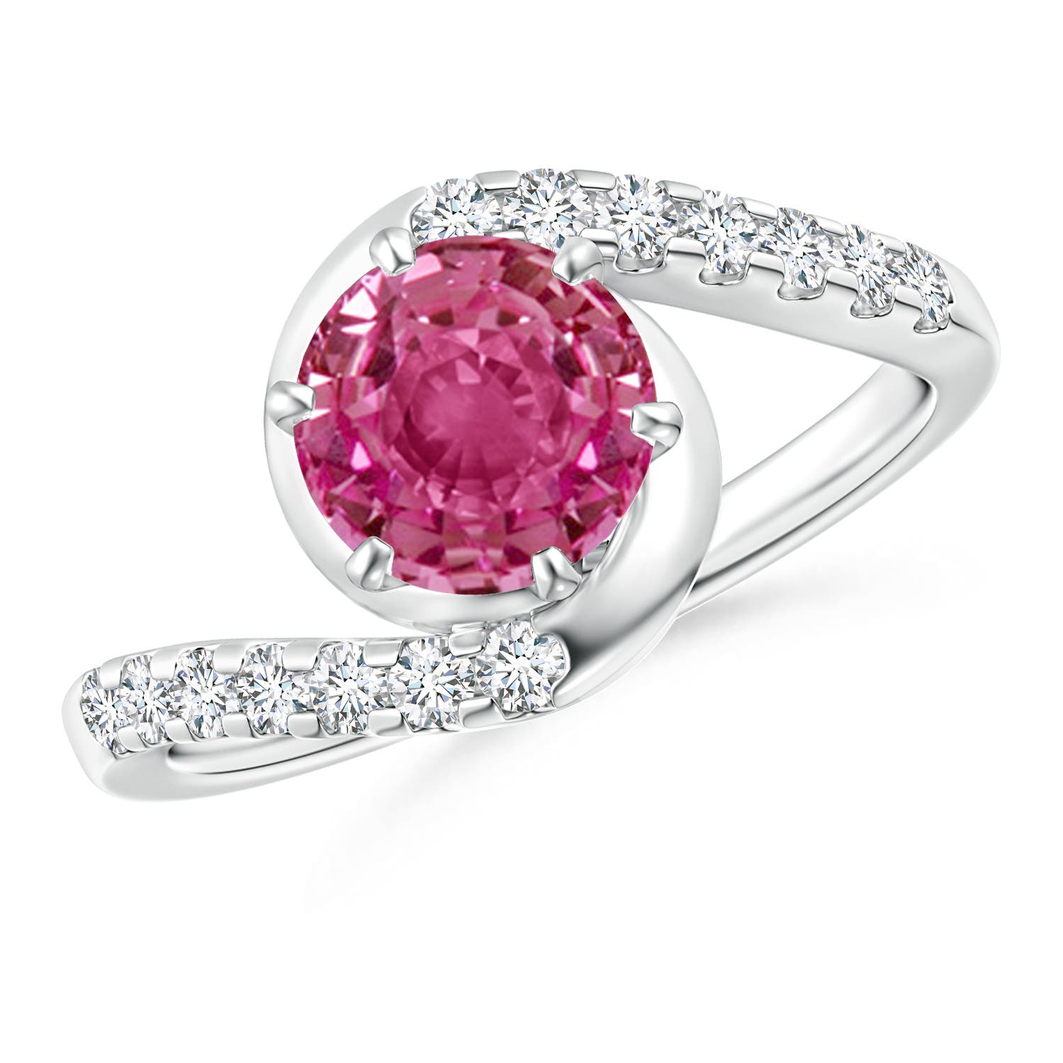 AAAA - Pink Sapphire / 1.95 CT / 14 KT White Gold