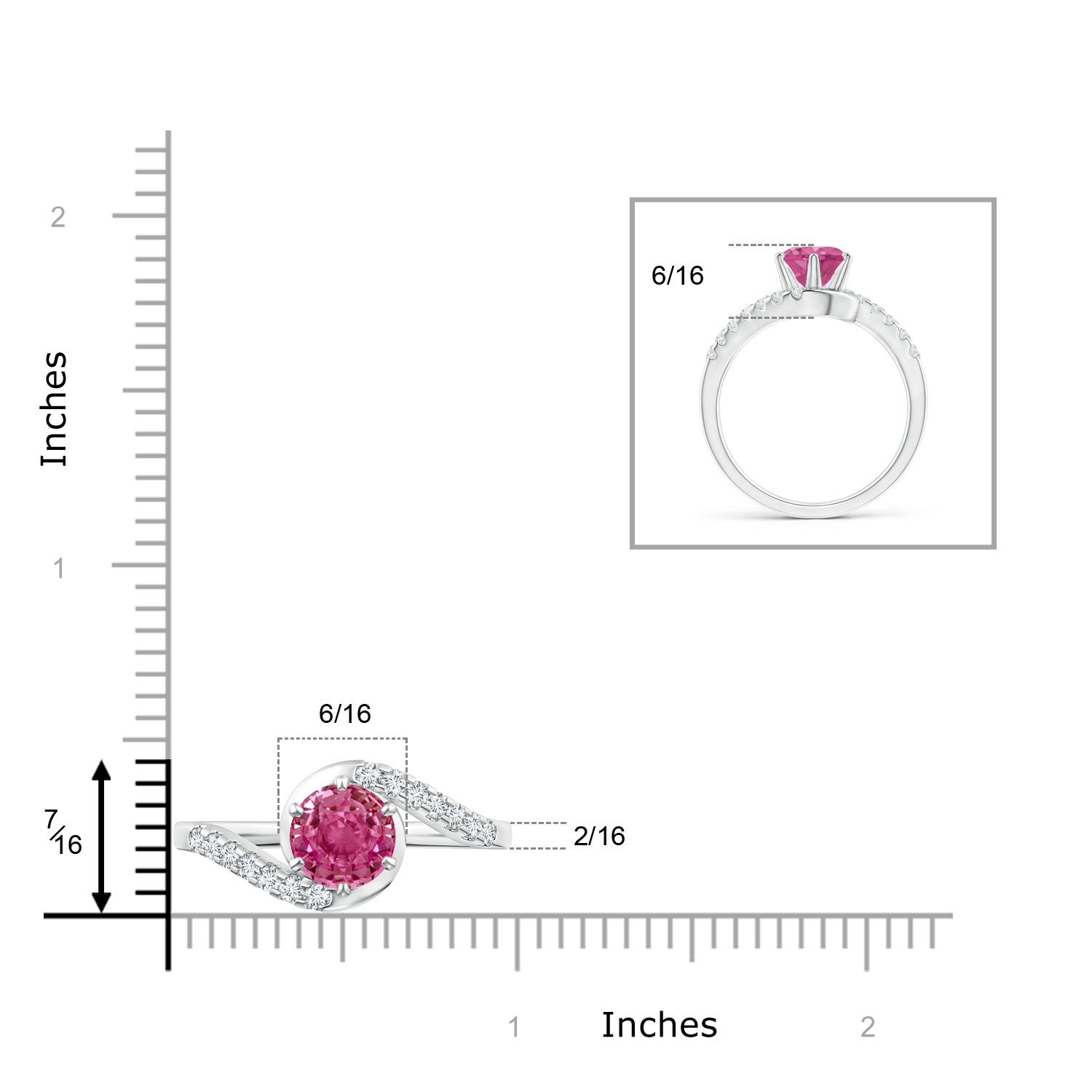 AAAA - Pink Sapphire / 1.95 CT / 14 KT White Gold