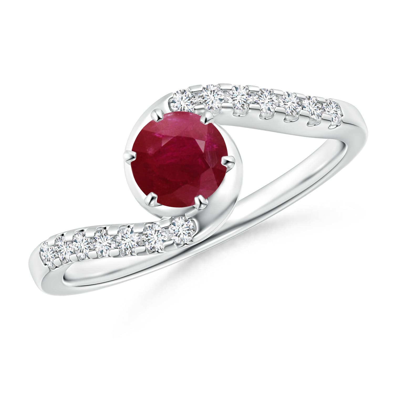 A - Ruby / 0.77 CT / 14 KT White Gold