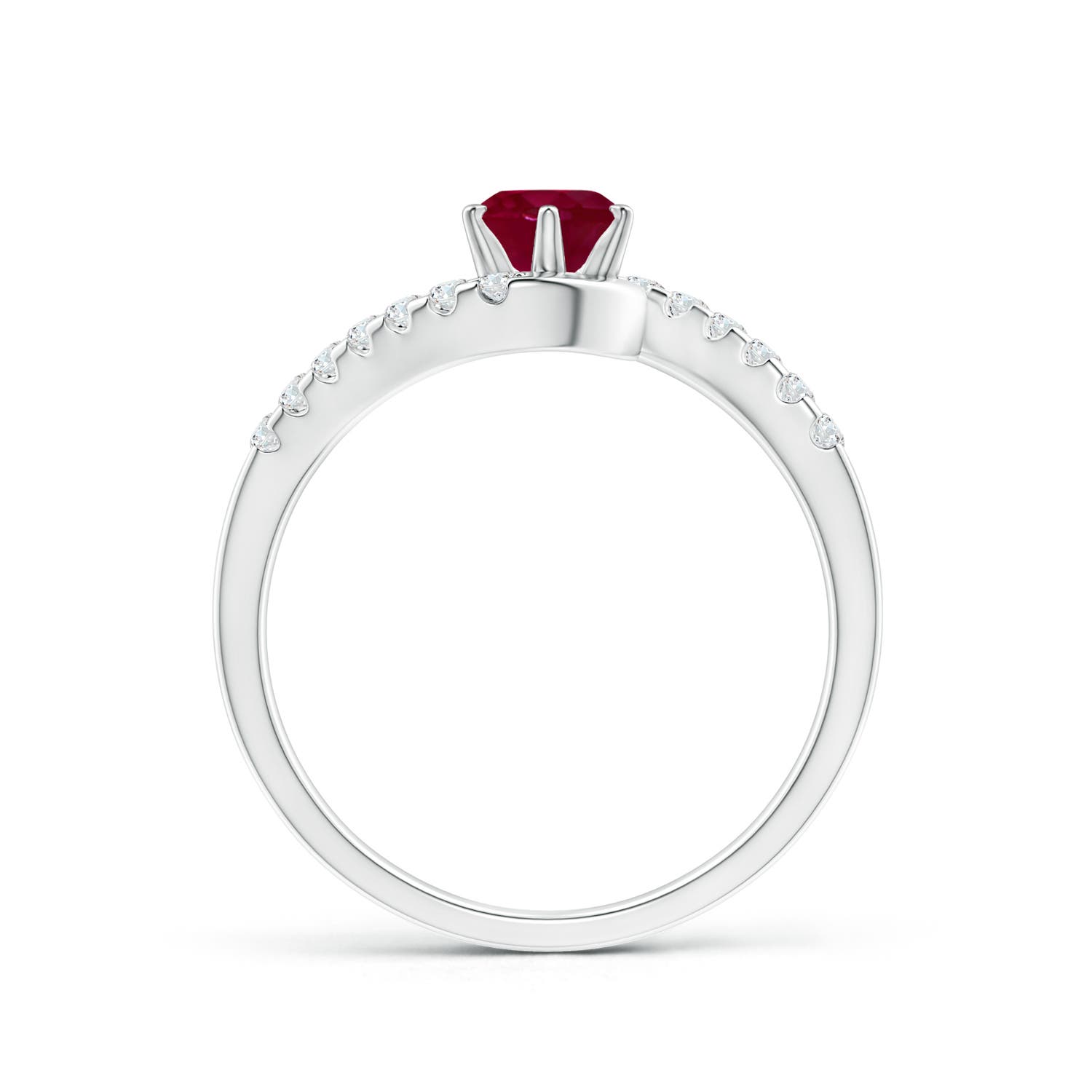 A - Ruby / 0.77 CT / 14 KT White Gold