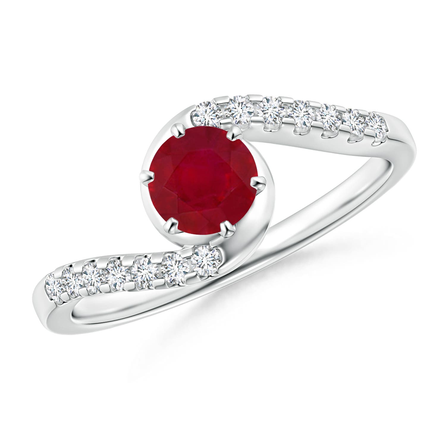 AA - Ruby / 0.77 CT / 14 KT White Gold