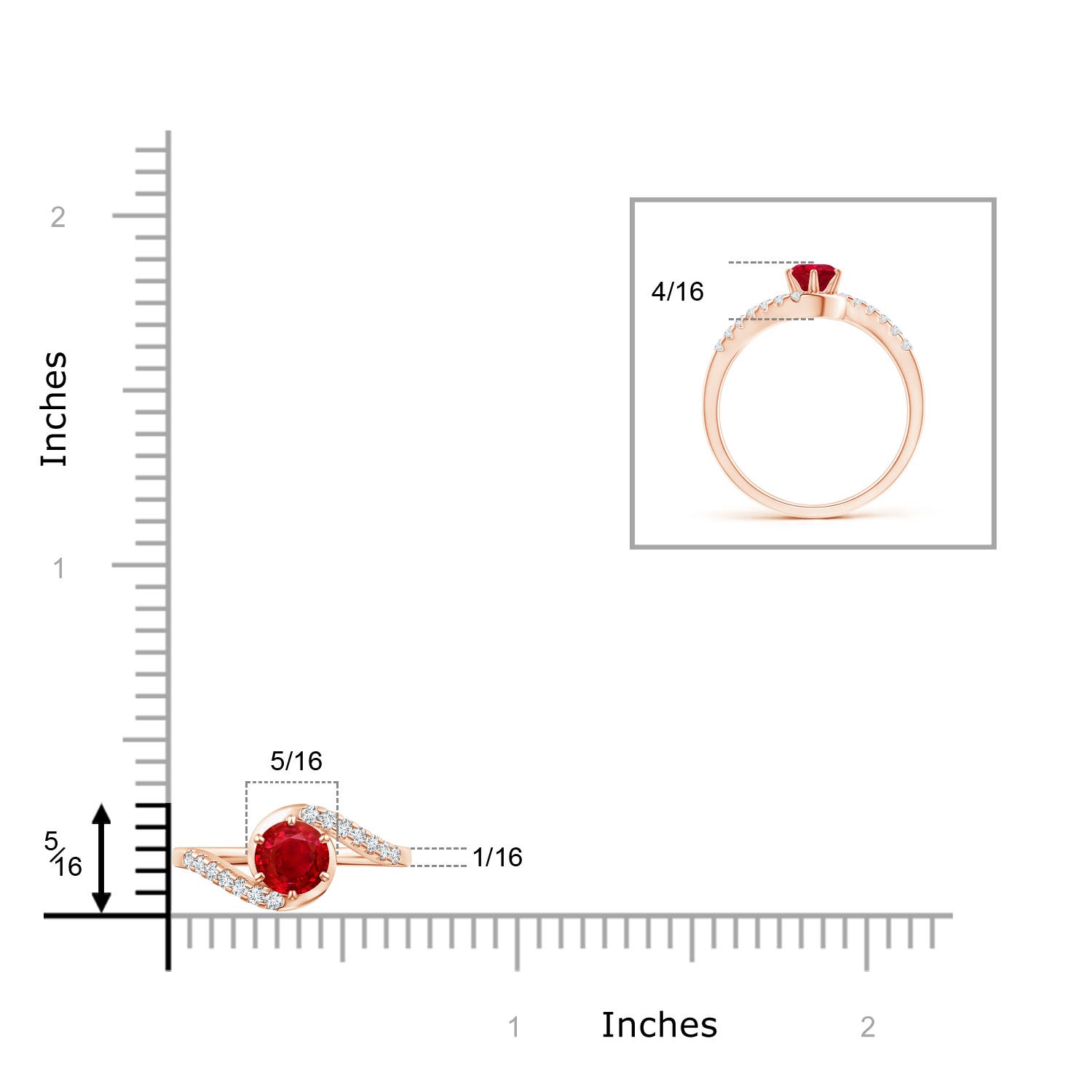 AAA - Ruby / 0.77 CT / 14 KT Rose Gold