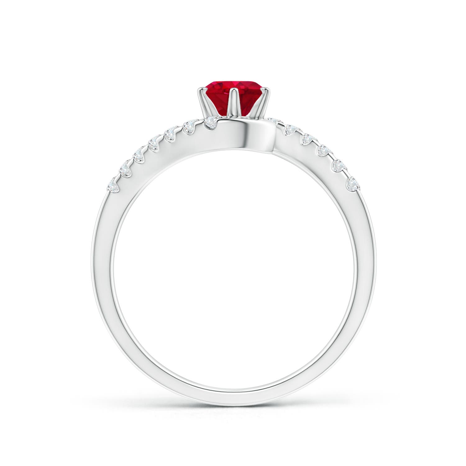 AAA - Ruby / 0.77 CT / 14 KT White Gold