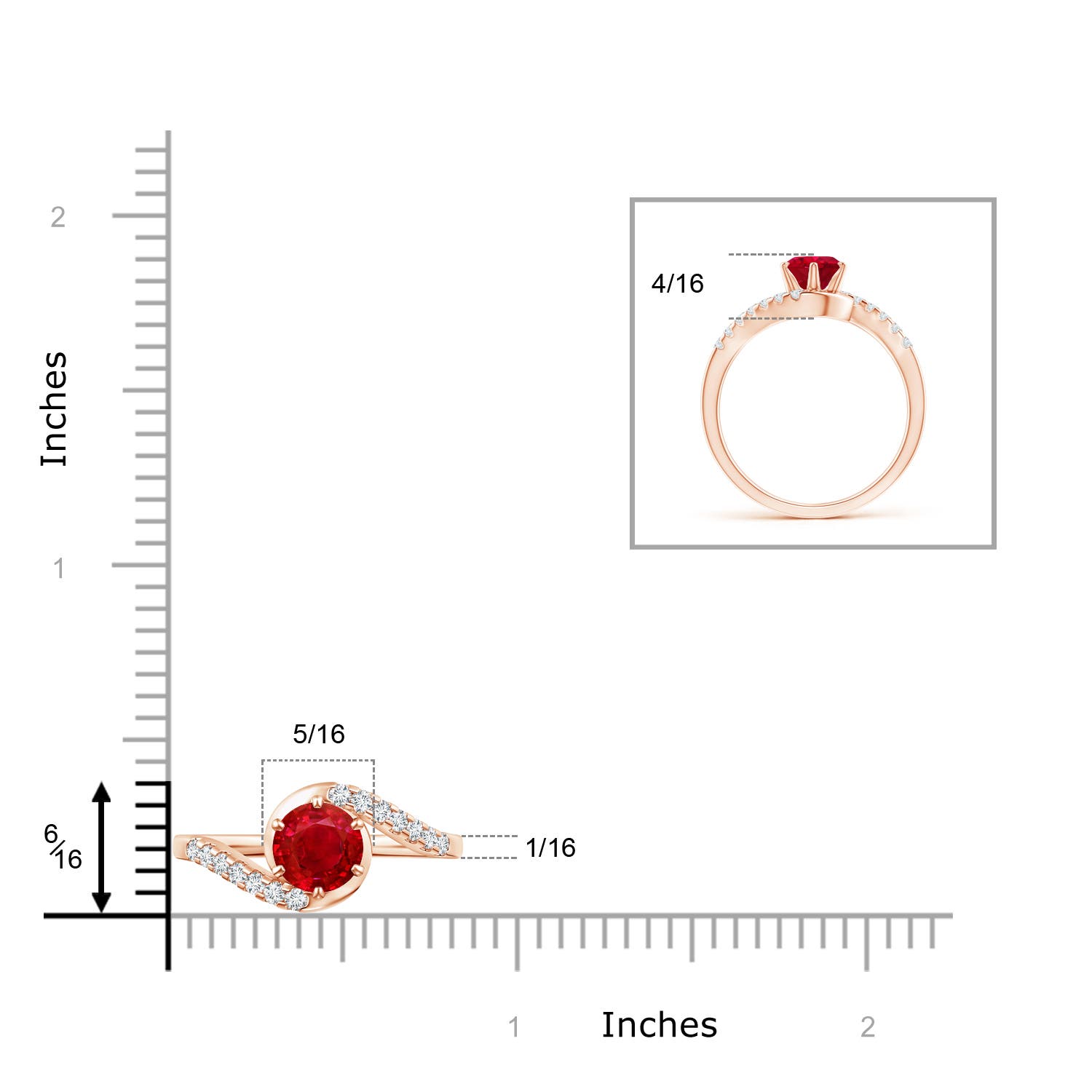 AAA - Ruby / 1.2 CT / 14 KT Rose Gold