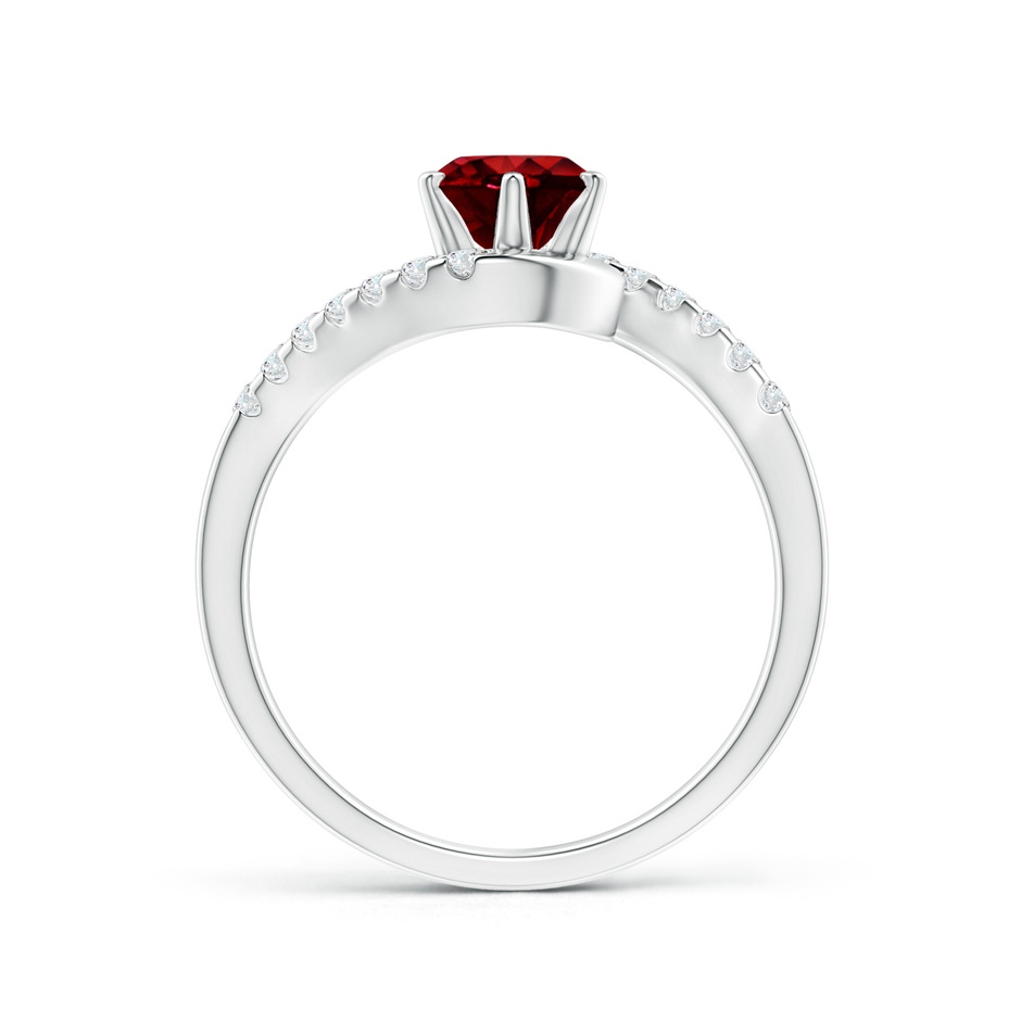 6mm Lab-Grown Prong-Set Ruby Bypass Ring with Diamond Accents in White Gold side-1