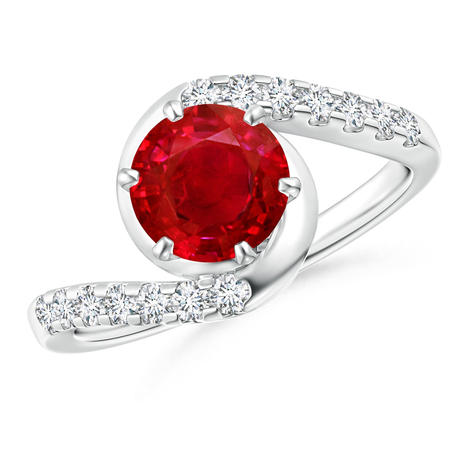 AAA - Ruby / 1.75 CT / 14 KT White Gold