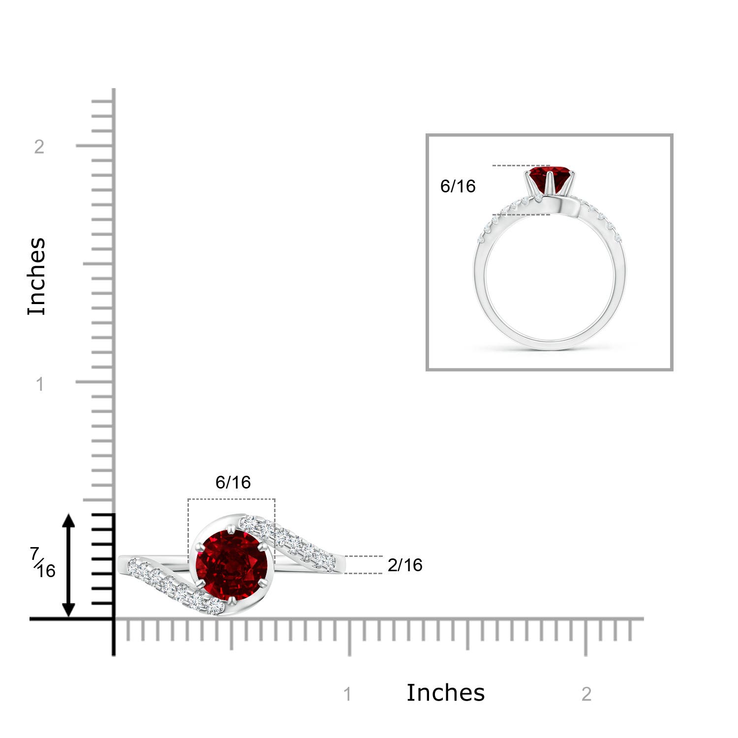 AAAA - Ruby / 1.75 CT / 14 KT White Gold