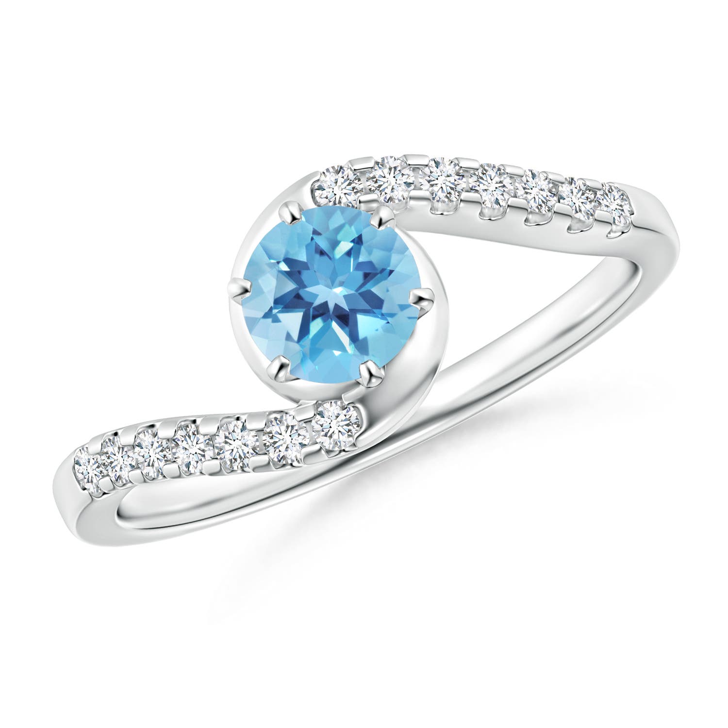 A - Swiss Blue Topaz / 0.77 CT / 14 KT White Gold