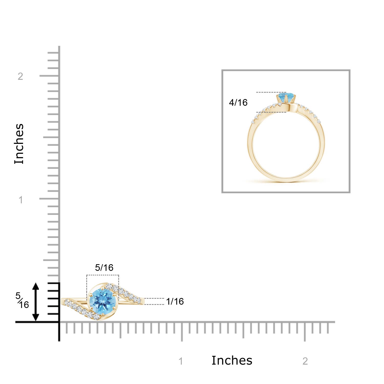 A - Swiss Blue Topaz / 0.77 CT / 14 KT Yellow Gold