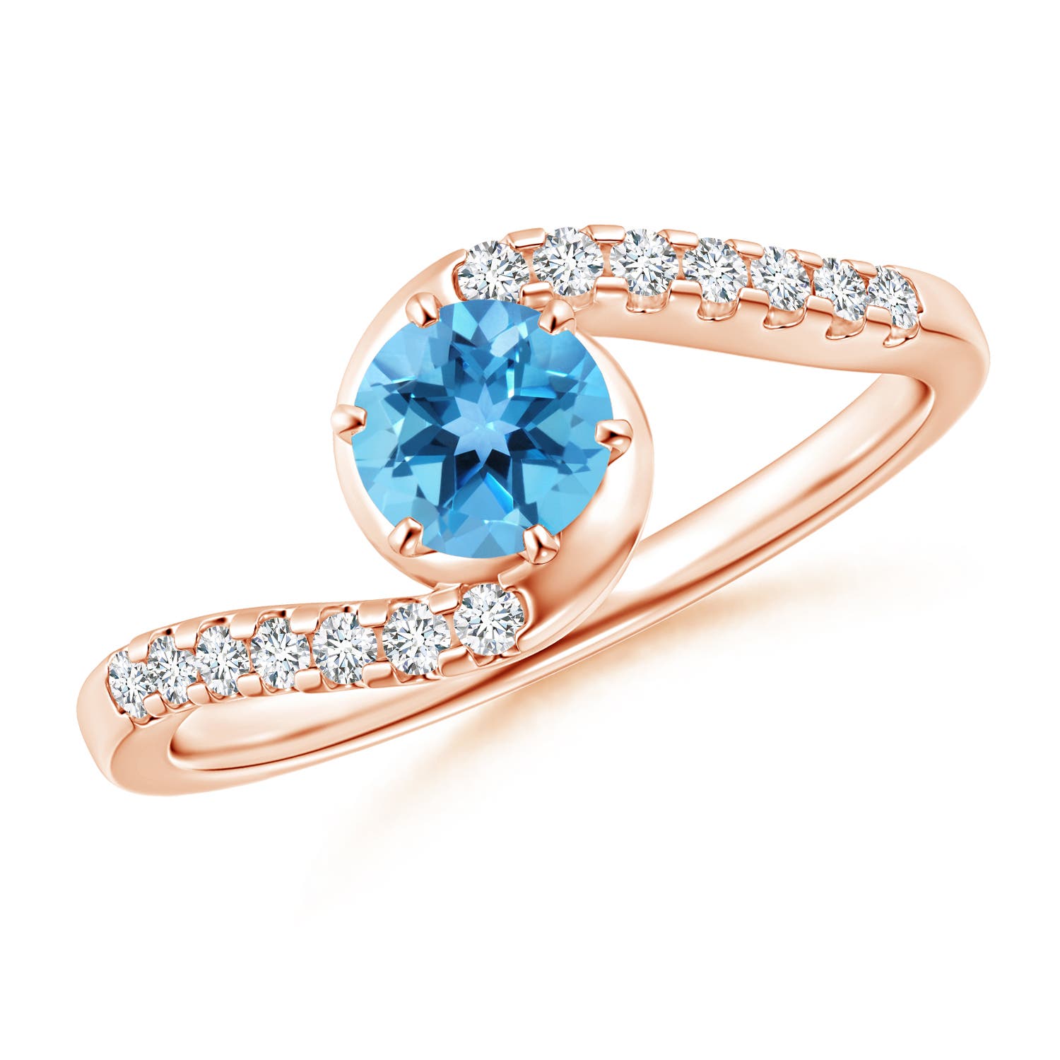 AA - Swiss Blue Topaz / 0.77 CT / 14 KT Rose Gold