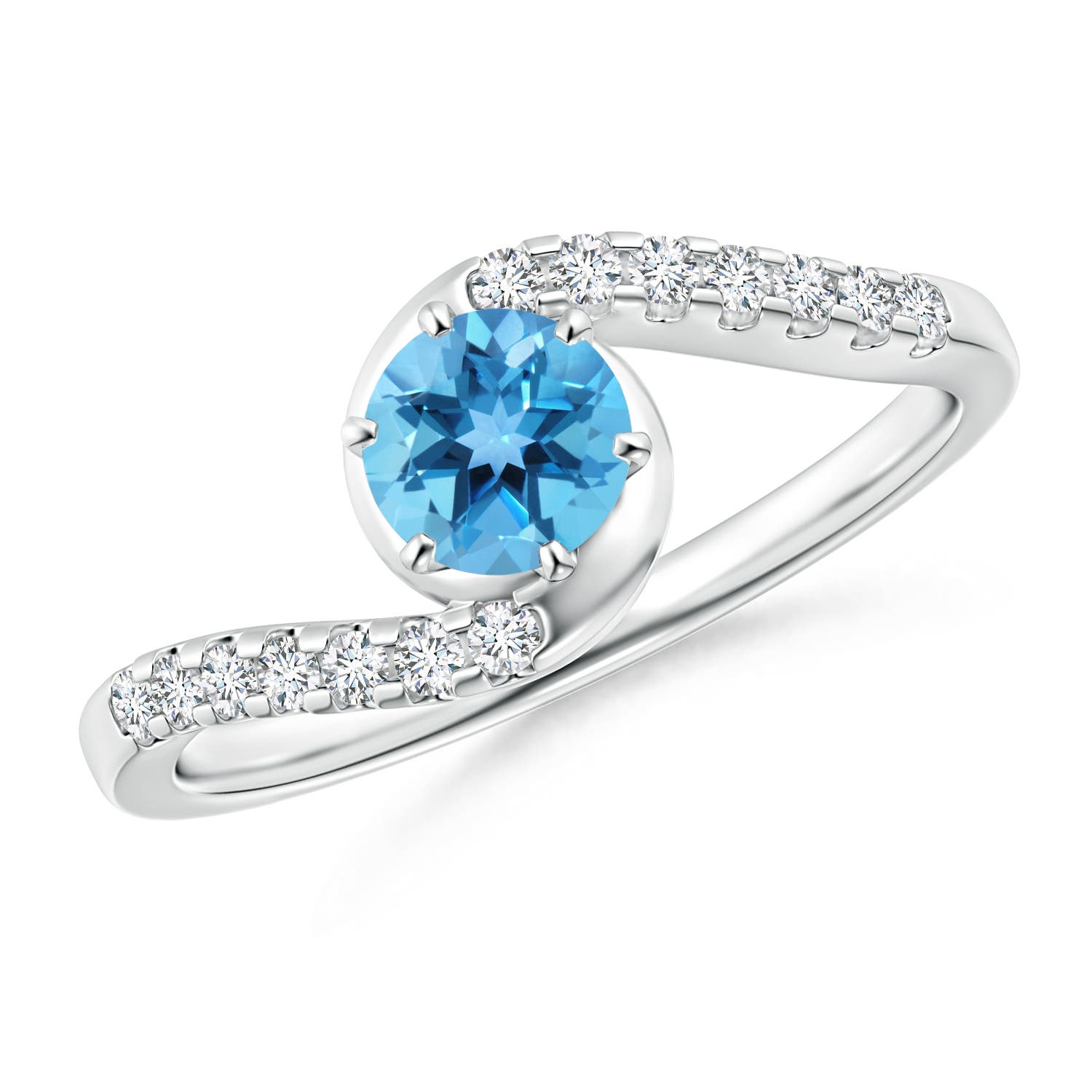 AA - Swiss Blue Topaz / 0.77 CT / 14 KT White Gold